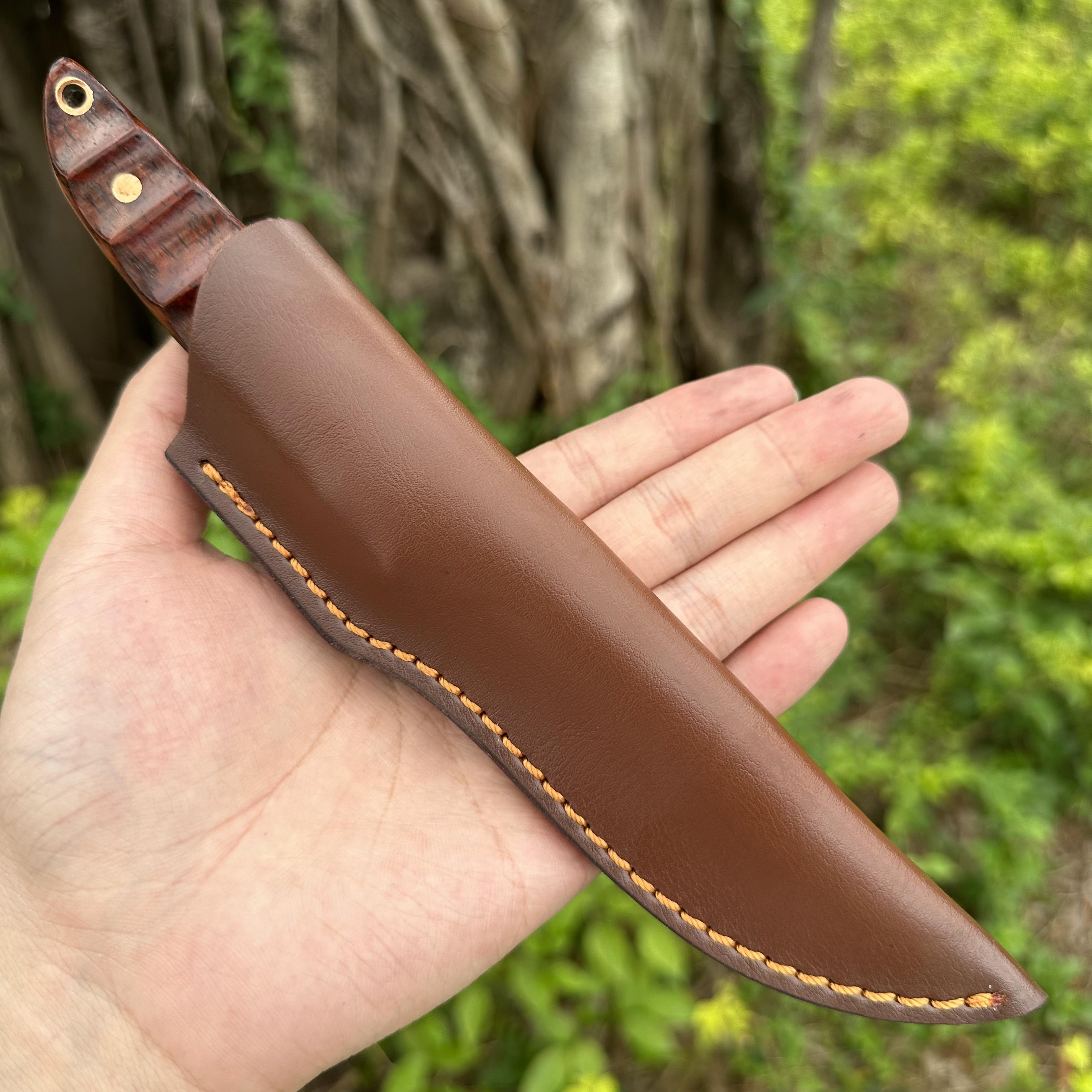 XG4261 Fixed D2 Blade Cocobolo Wood Handle Leather Sheath