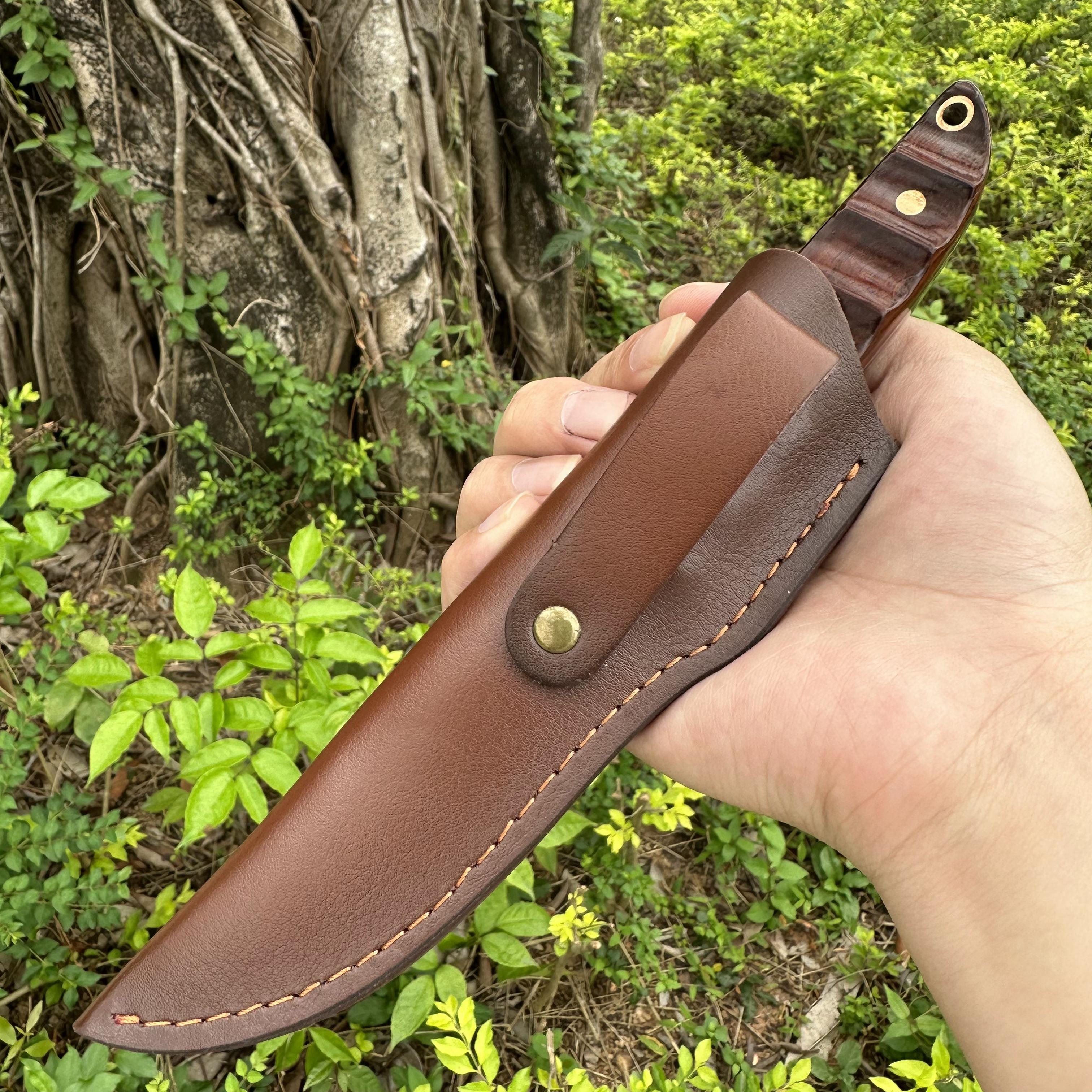 XG4261 Fixed D2 Blade Cocobolo Wood Handle Leather Sheath