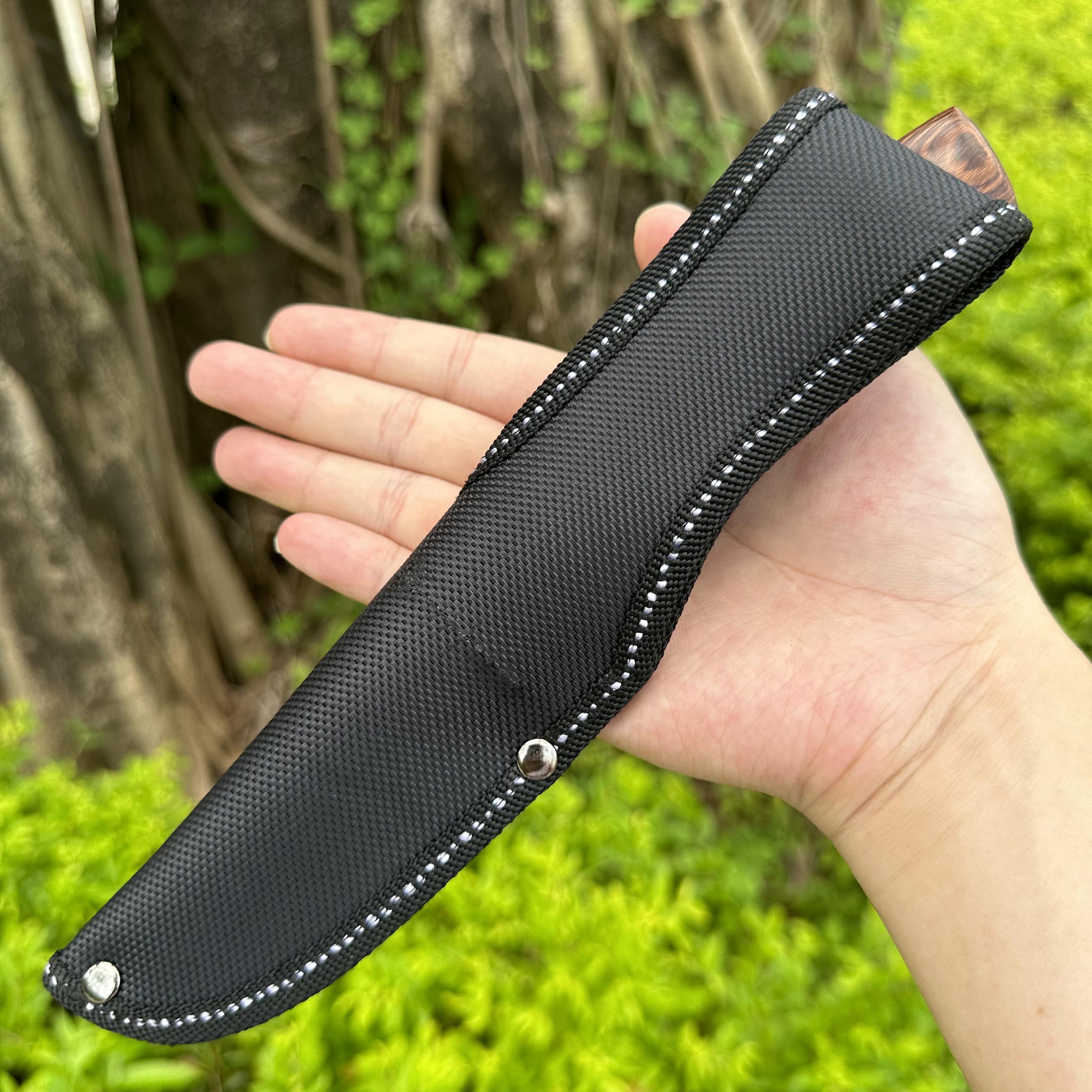 00378 SS420J2 Fixed Blade Knife Rose Wood Handle Nylon Bag