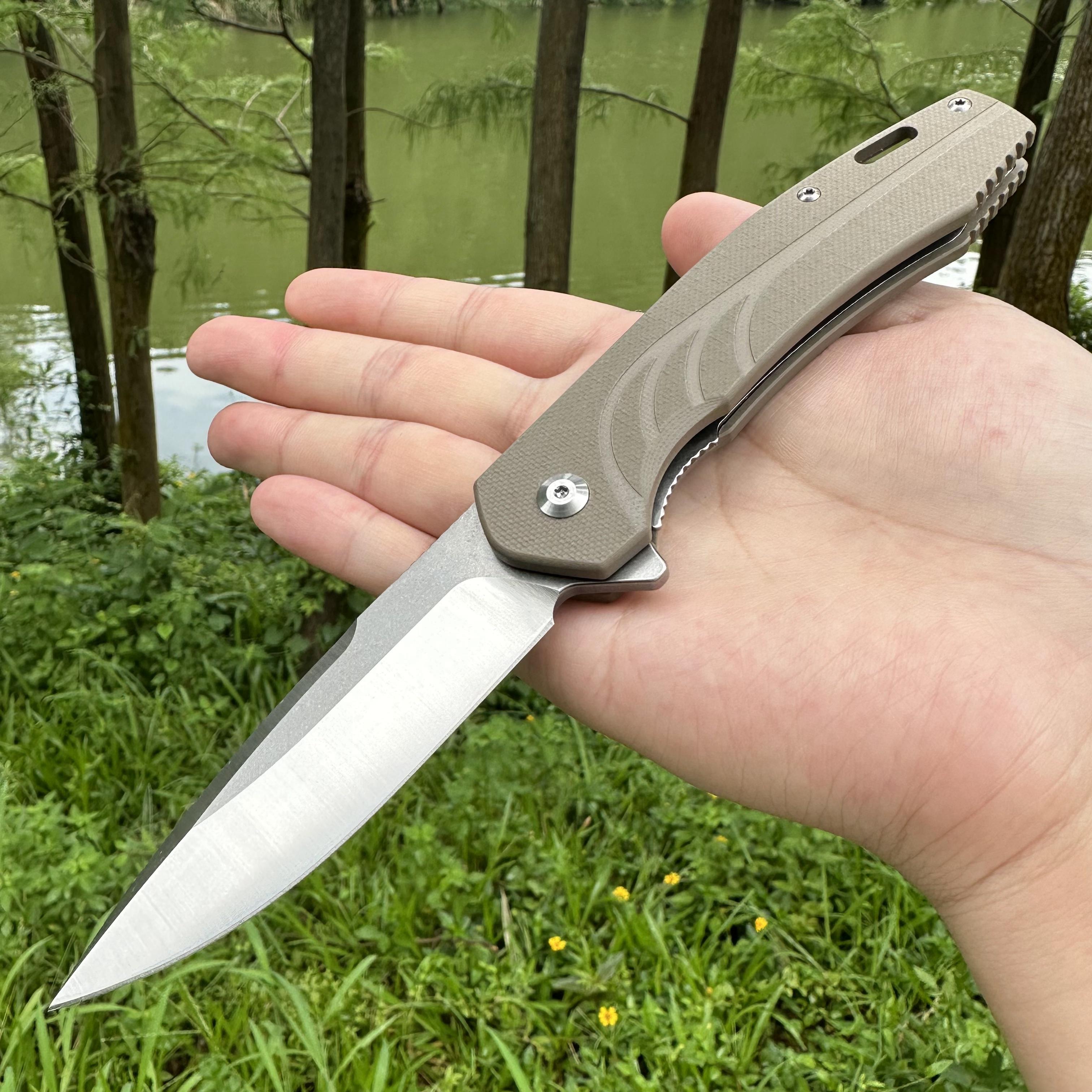 JJ048 D2 Blade G10 Handle Folding Knife Liner Lock