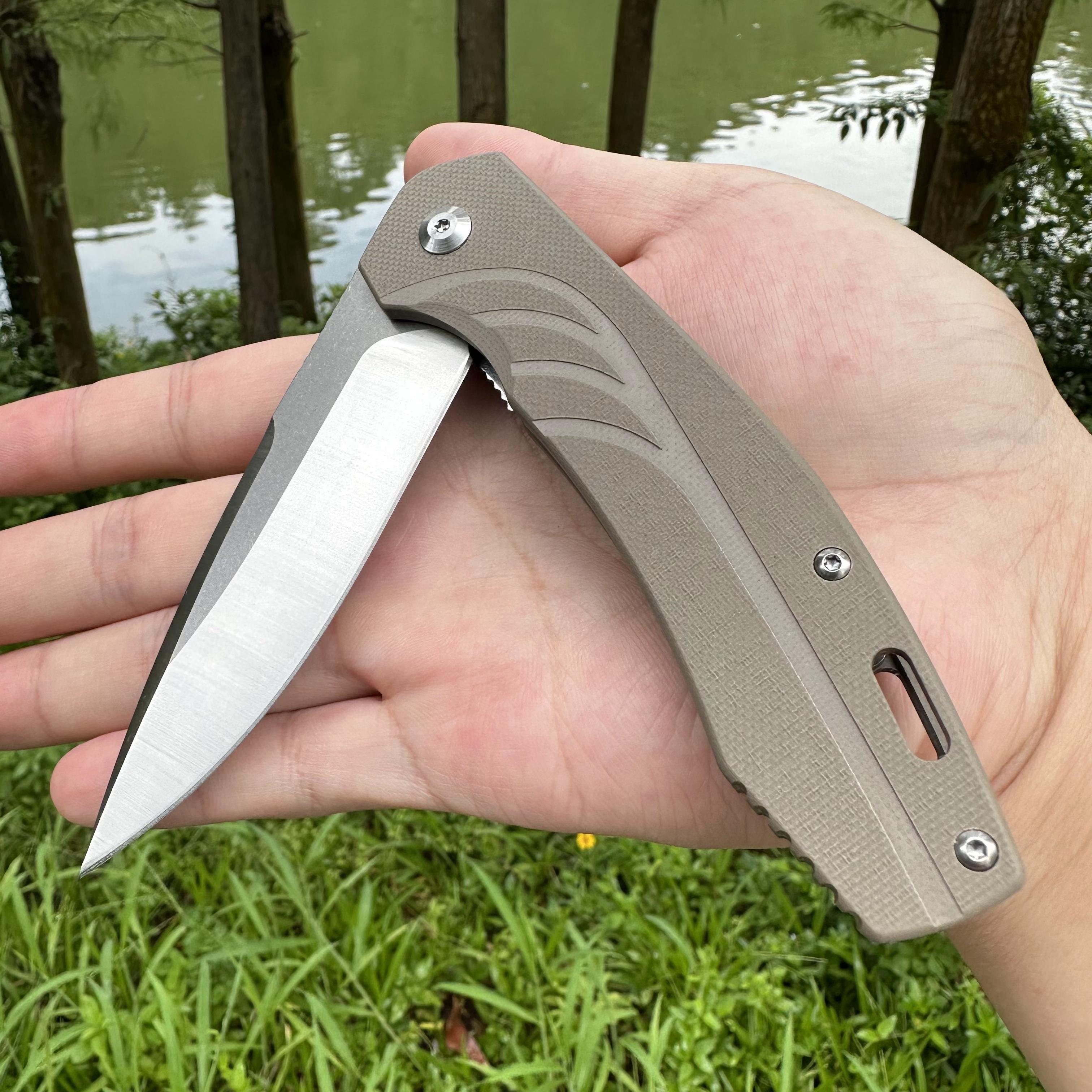 JJ048 D2 Blade G10 Handle Folding Knife Liner Lock