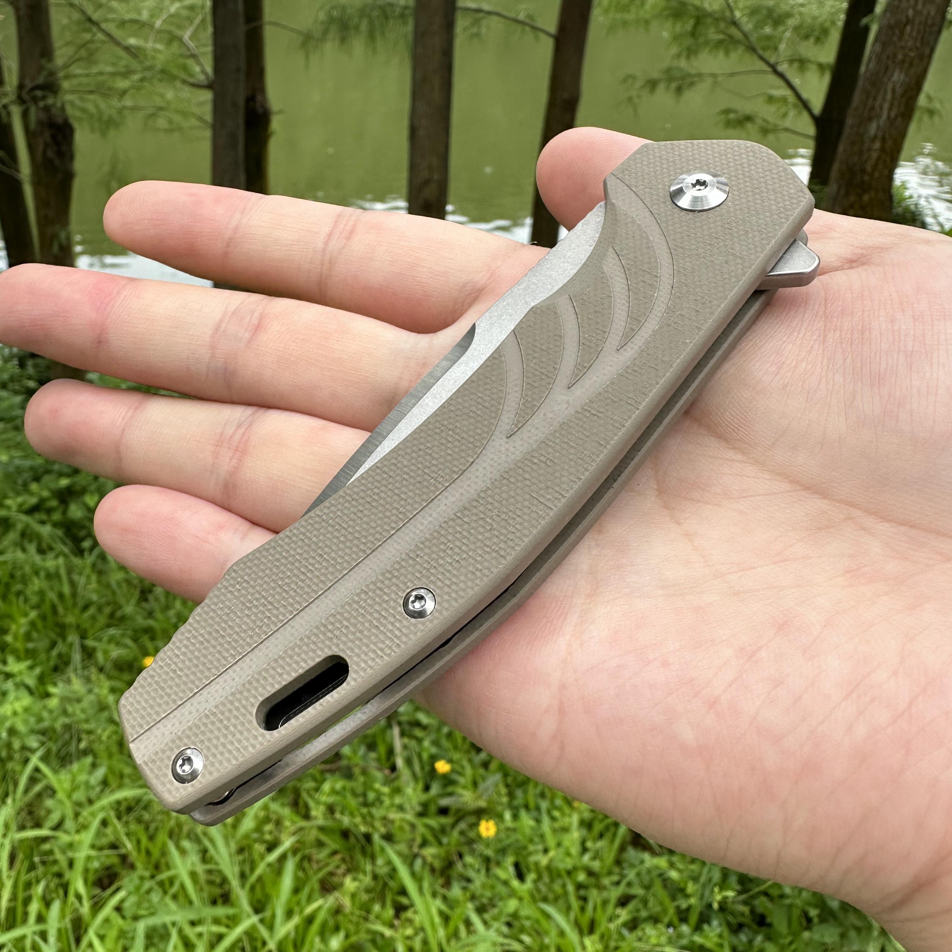 JJ048 D2 Blade G10 Handle Folding Knife Liner Lock