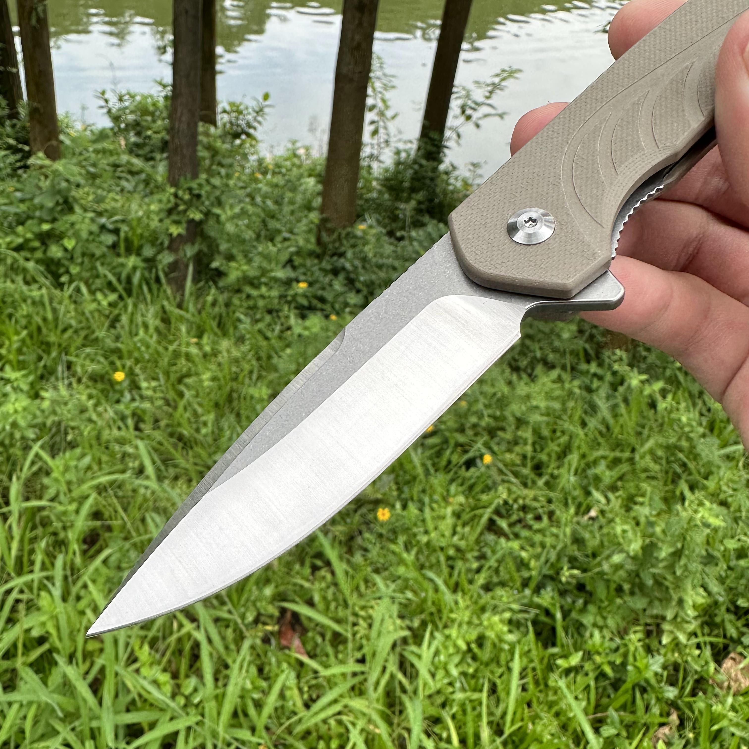 JJ048 D2 Blade G10 Handle Folding Knife Liner Lock