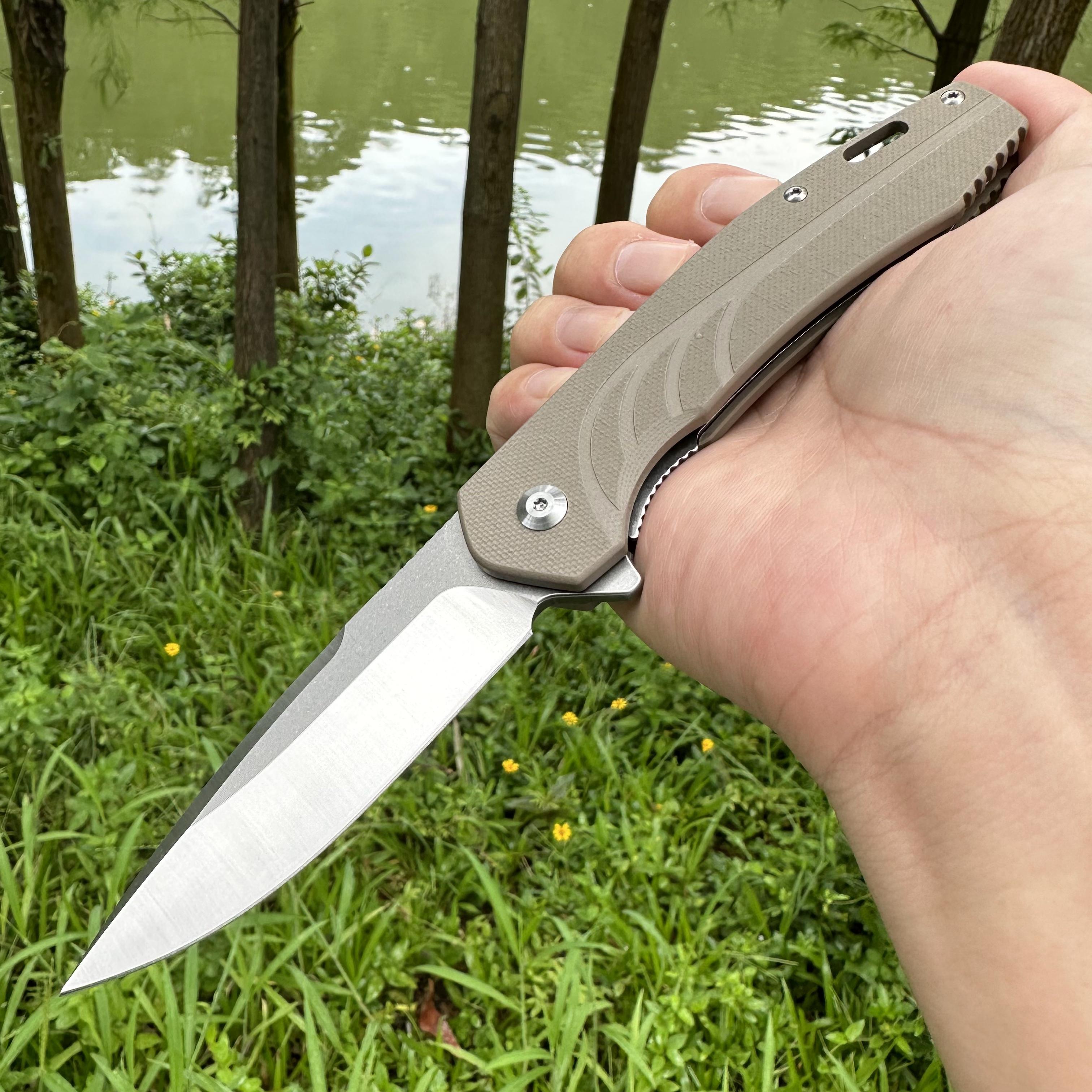 JJ048 D2 Blade G10 Handle Folding Knife Liner Lock