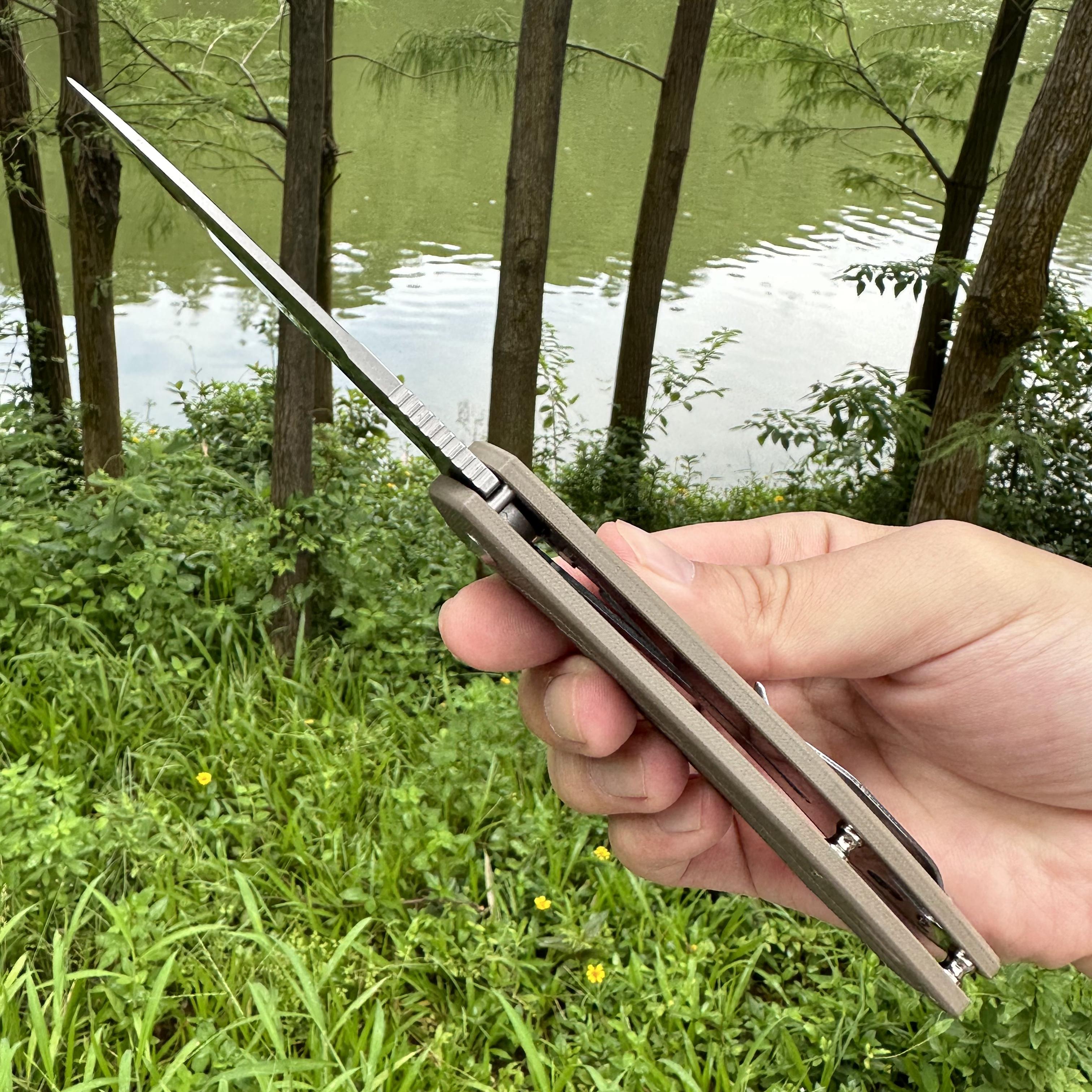 JJ048 D2 Blade G10 Handle Folding Knife Liner Lock