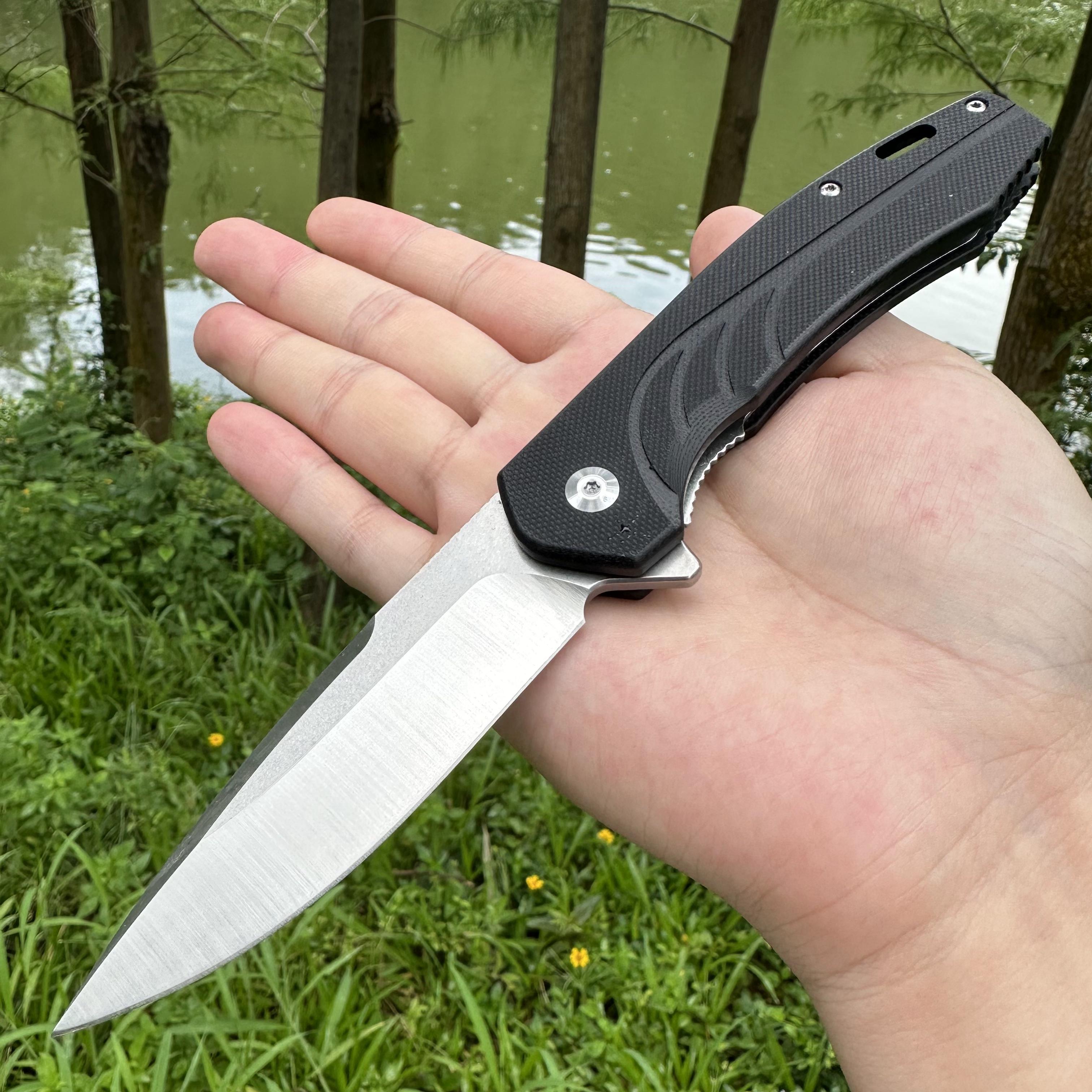 JJ048 D2 Blade G10 Handle Folding Knife Liner Lock