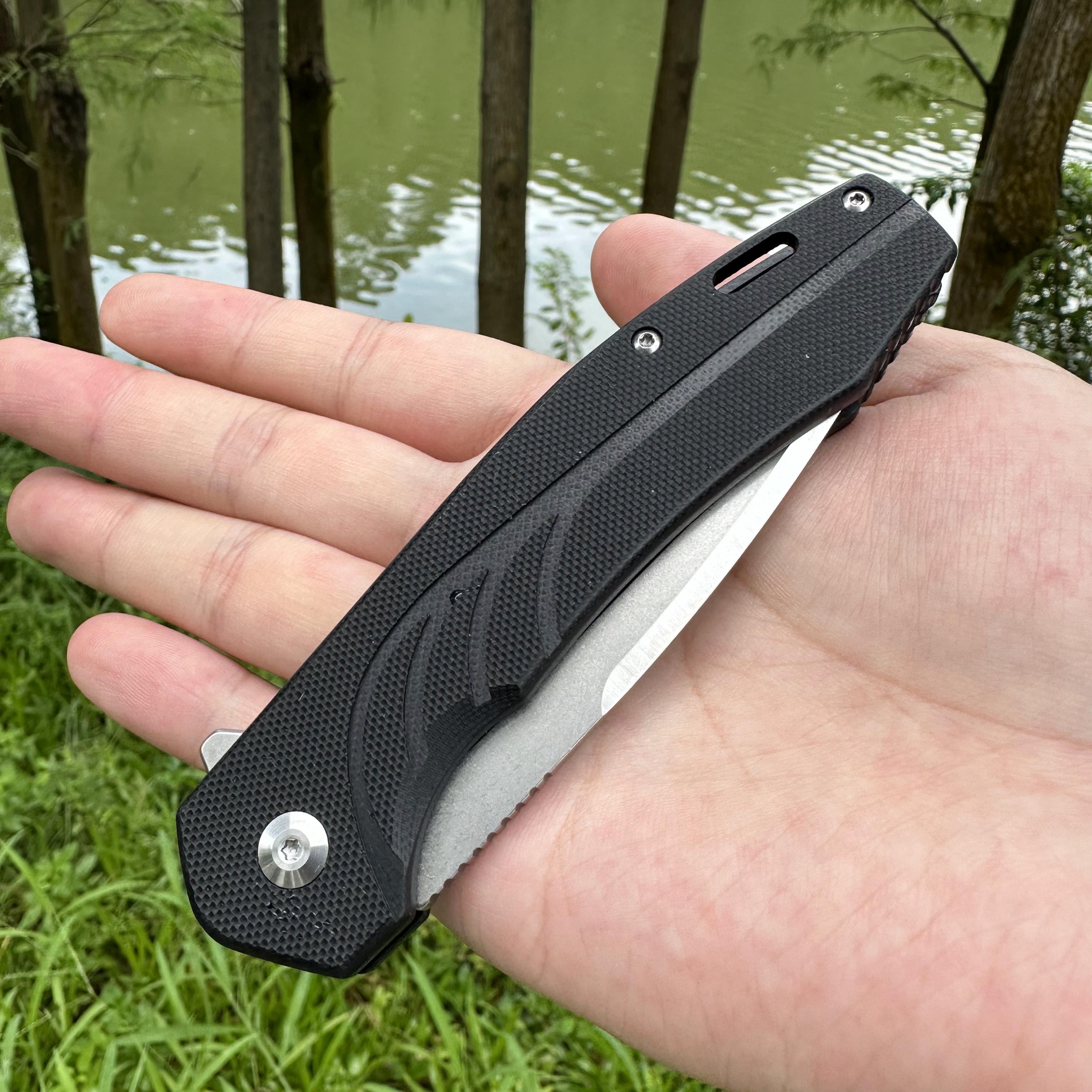 JJ048 D2 Blade G10 Handle Folding Knife Liner Lock