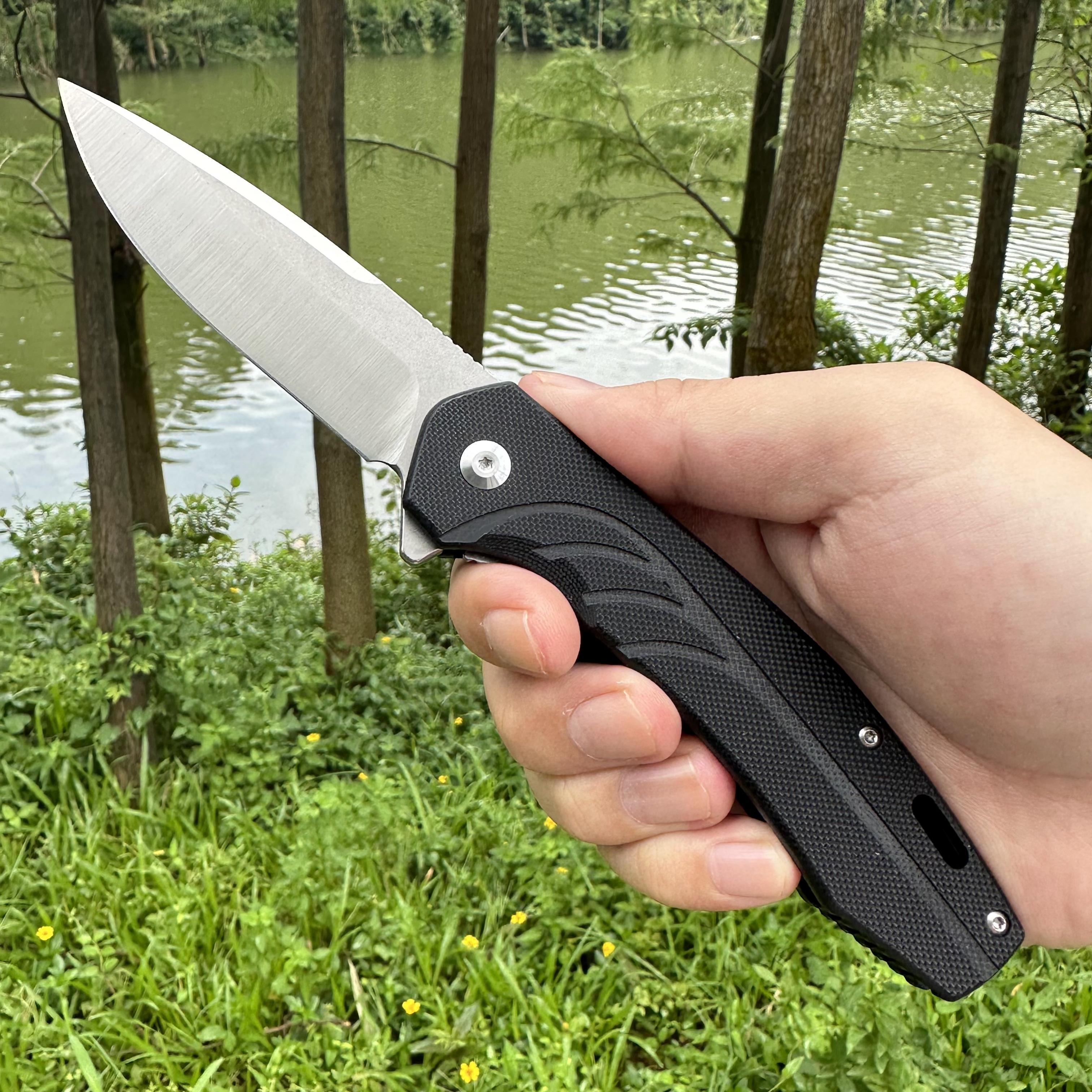 JJ048 D2 Blade G10 Handle Folding Knife Liner Lock