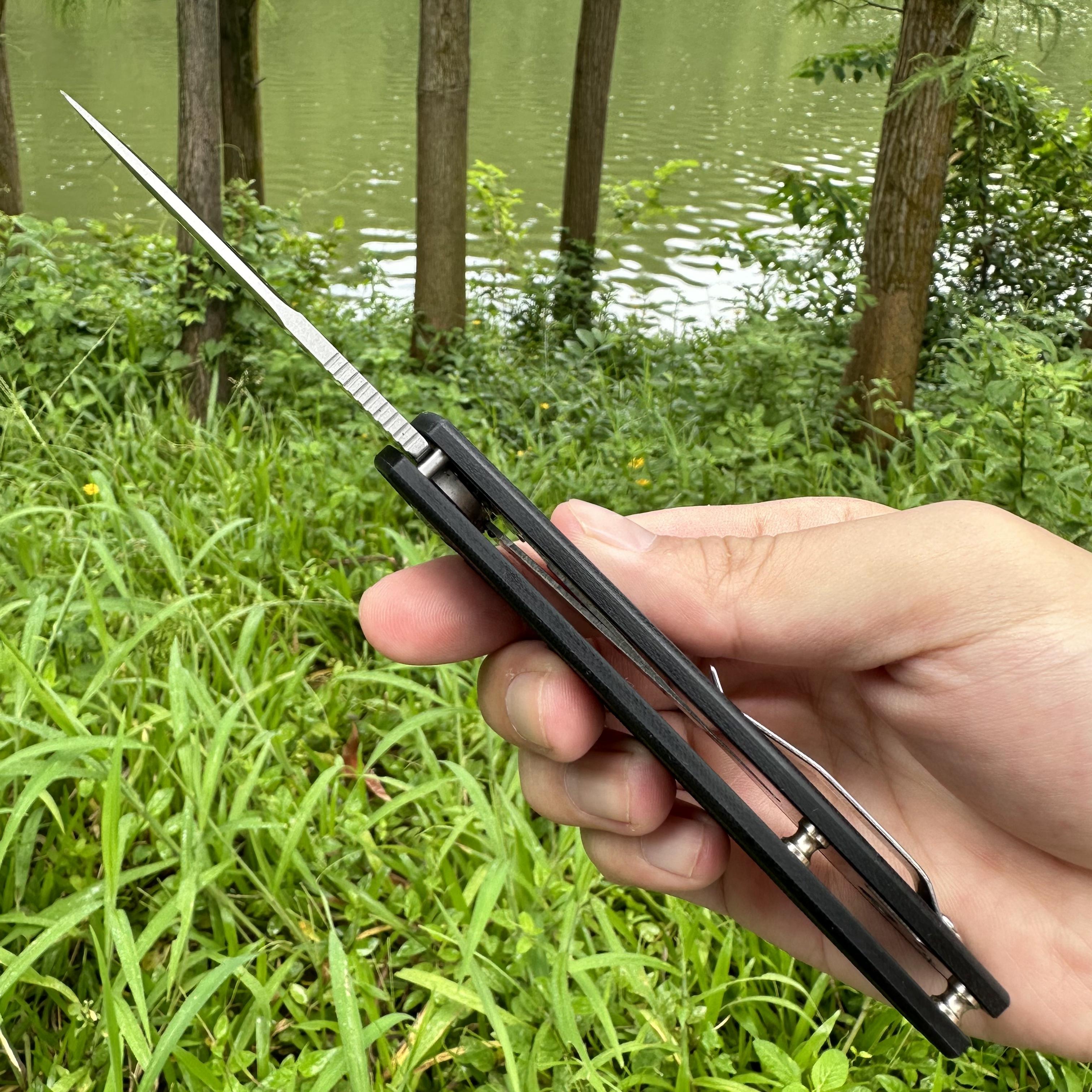 JJ048 D2 Blade G10 Handle Folding Knife Liner Lock