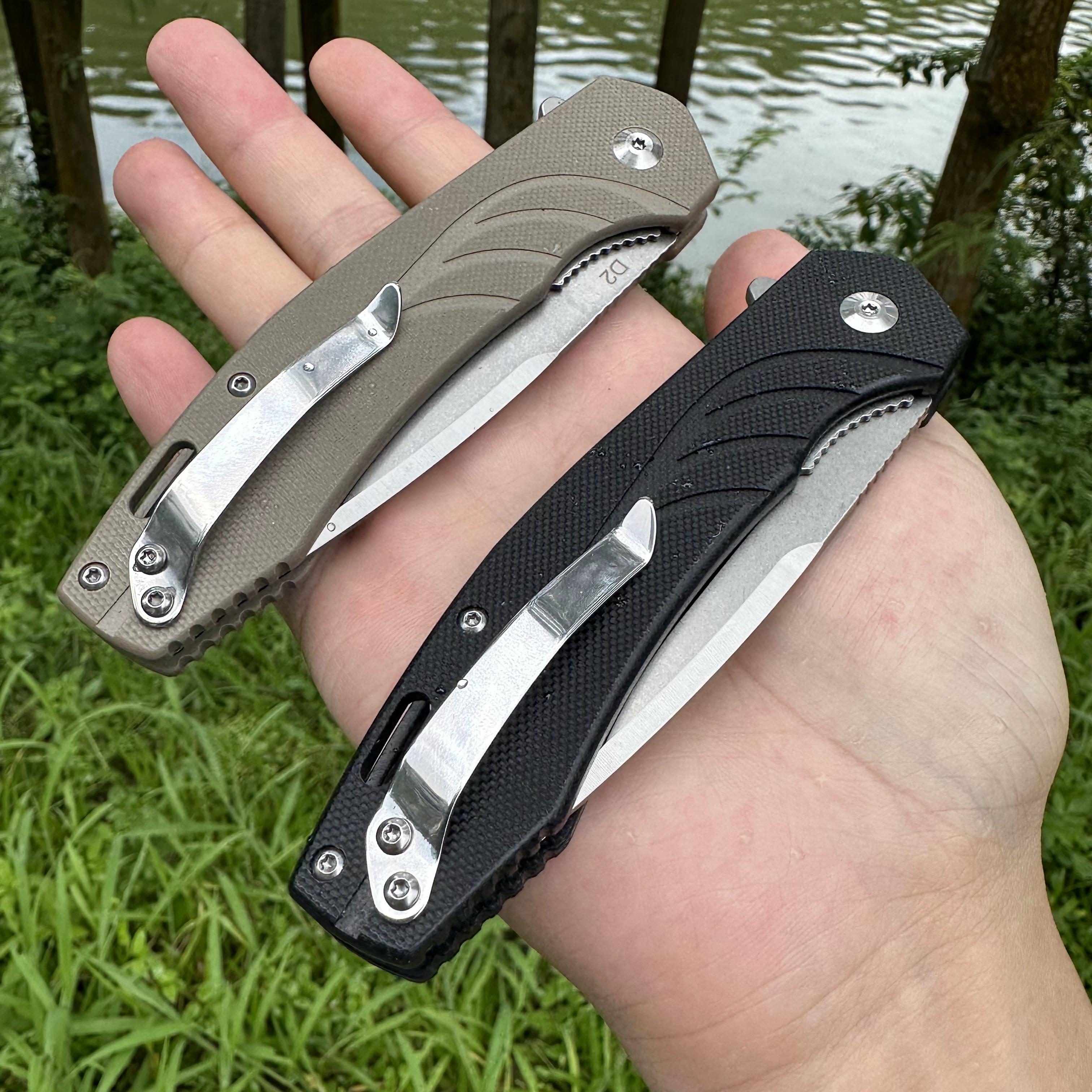 JJ048 D2 Blade G10 Handle Folding Knife Liner Lock