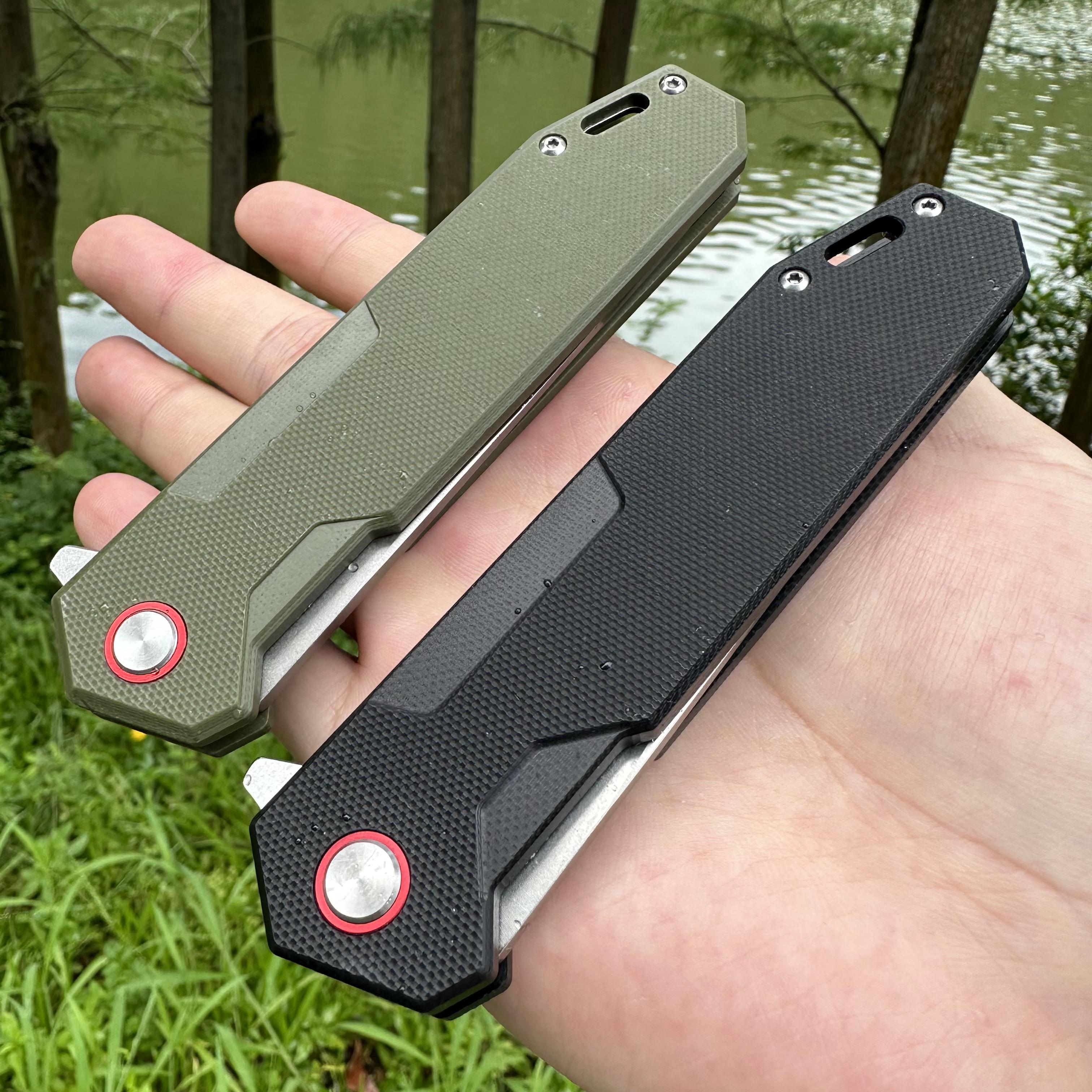 JJ049 D2 Blade G10 Handle Folding Knife Liner Lock