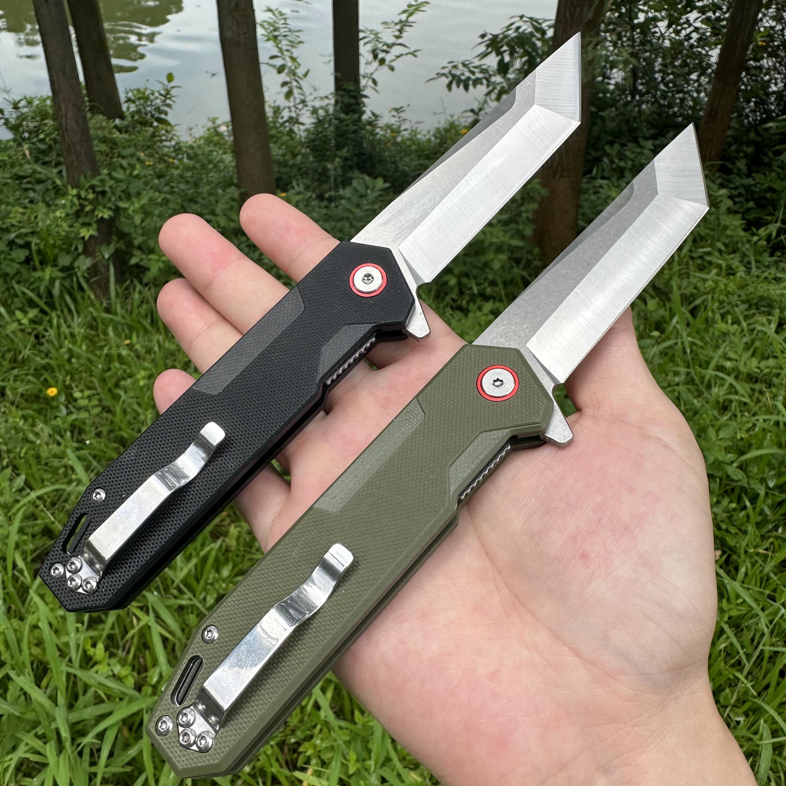 JJ049 D2 Blade G10 Handle Folding Knife Liner Lock