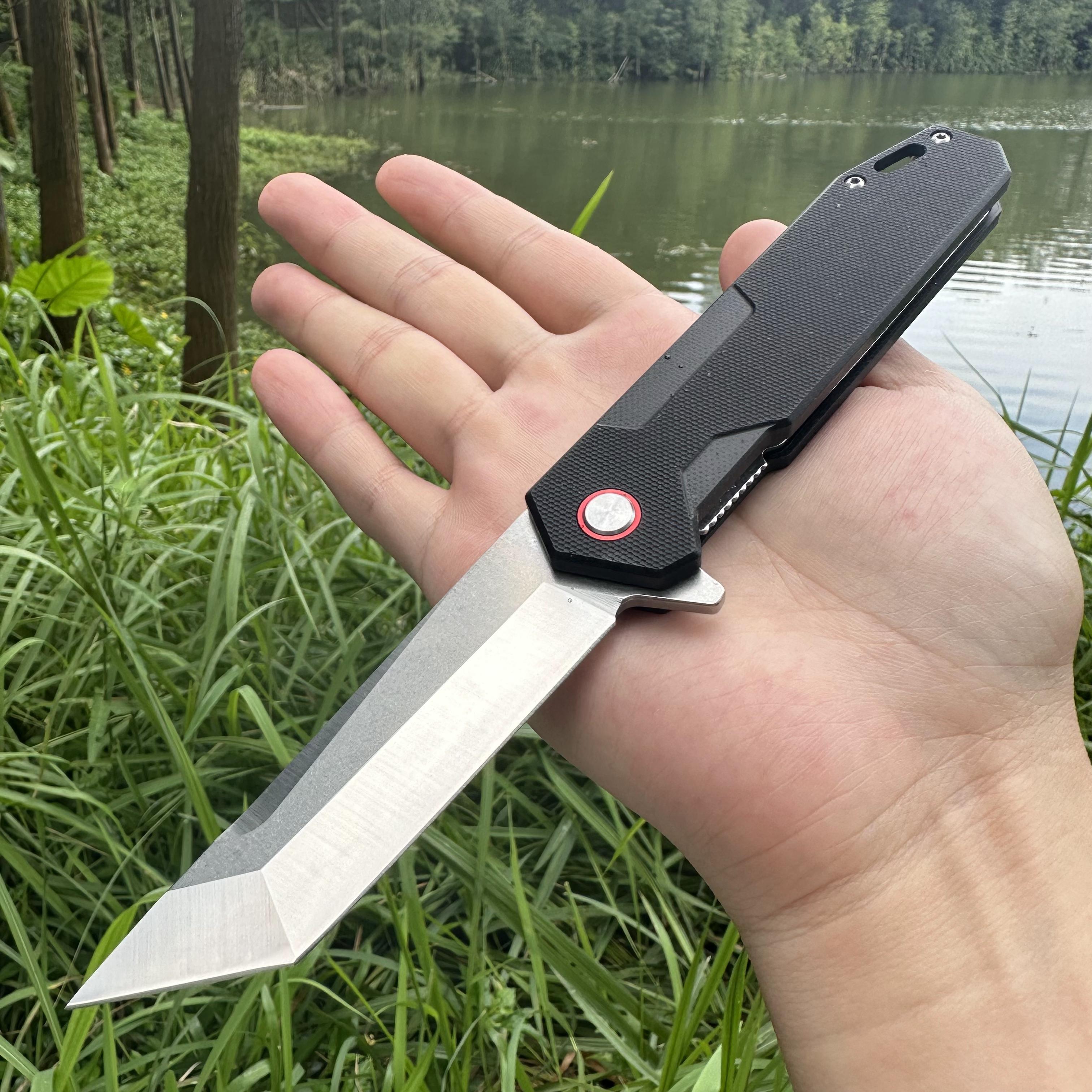 JJ049 D2 Blade G10 Handle Folding Knife Liner Lock