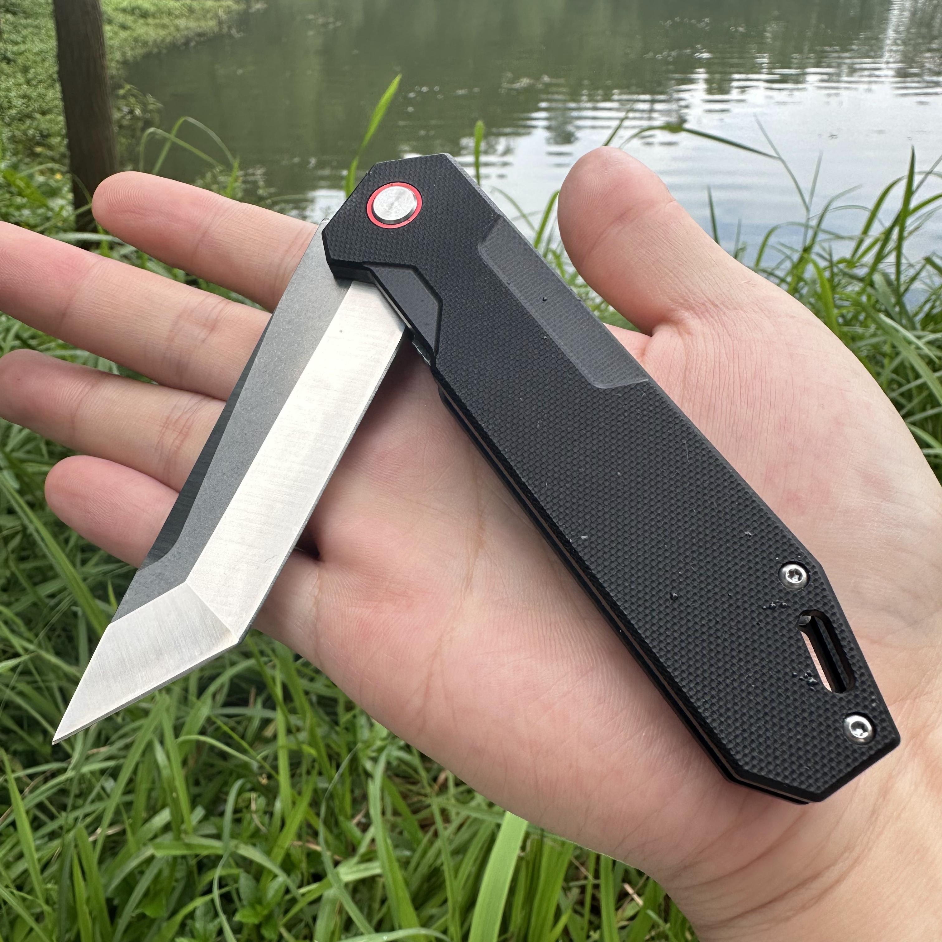 JJ049 D2 Blade G10 Handle Folding Knife Liner Lock