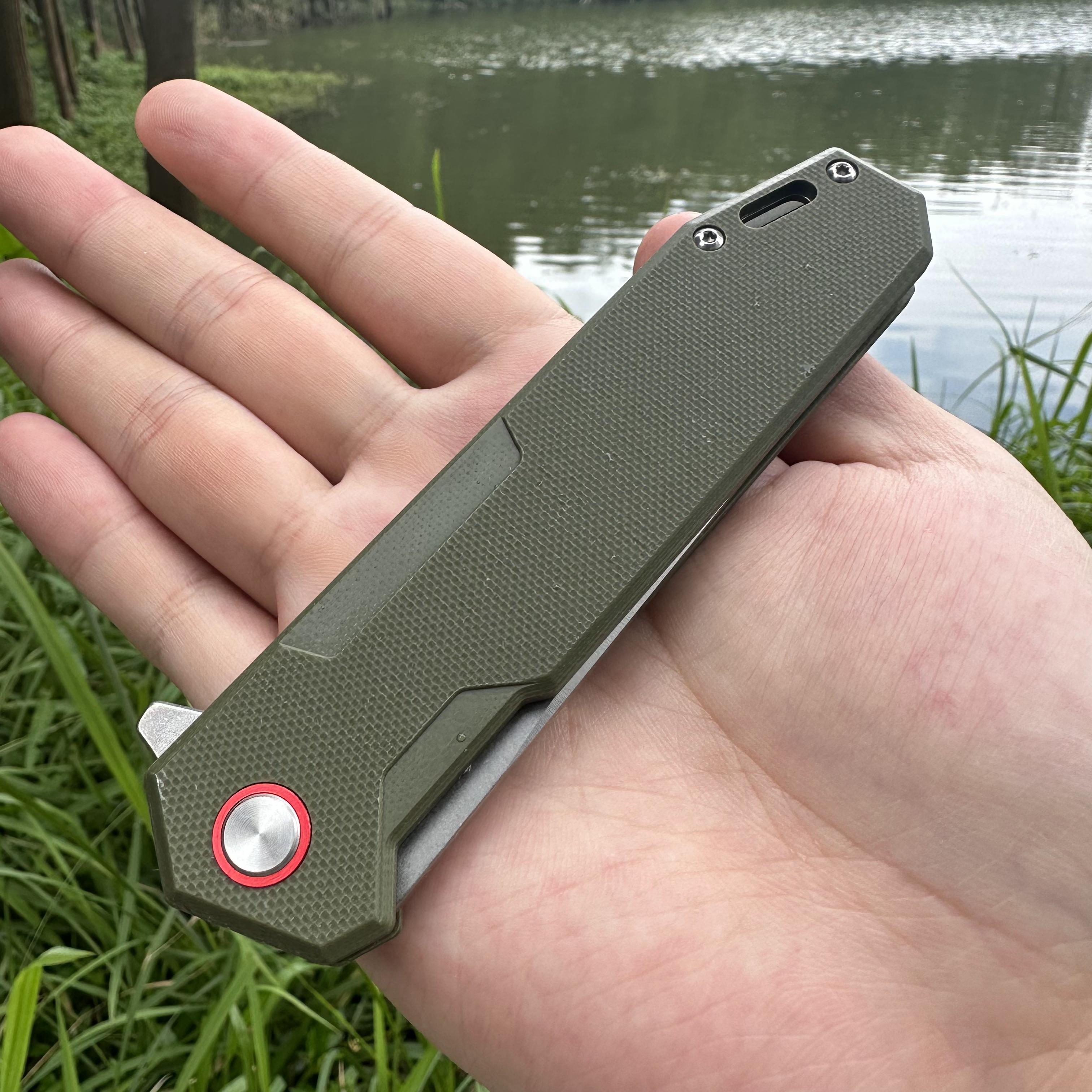 JJ049 D2 Blade G10 Handle Folding Knife Liner Lock