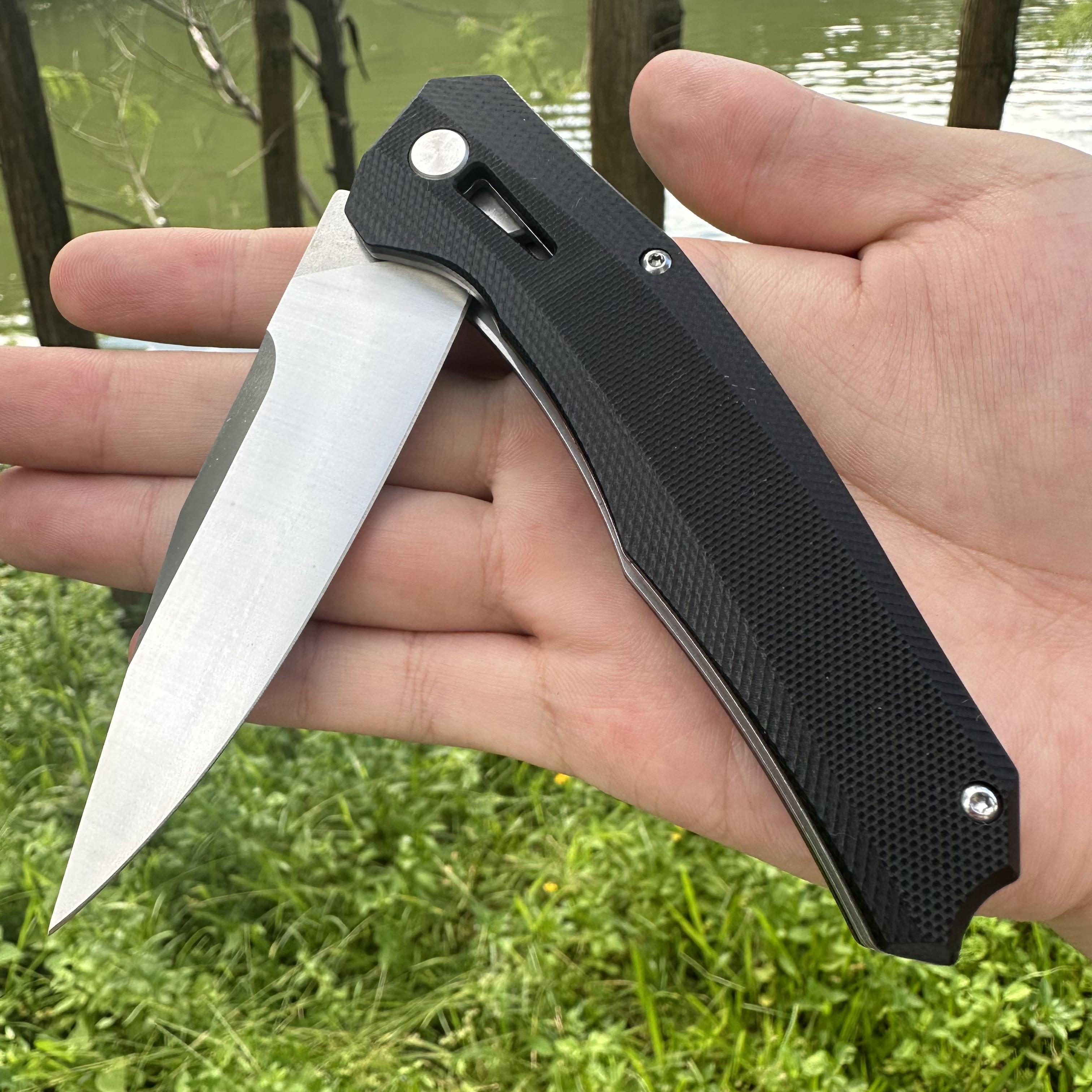 JJ077 D2 Blade G10 Handle Folding Knife Liner Lock