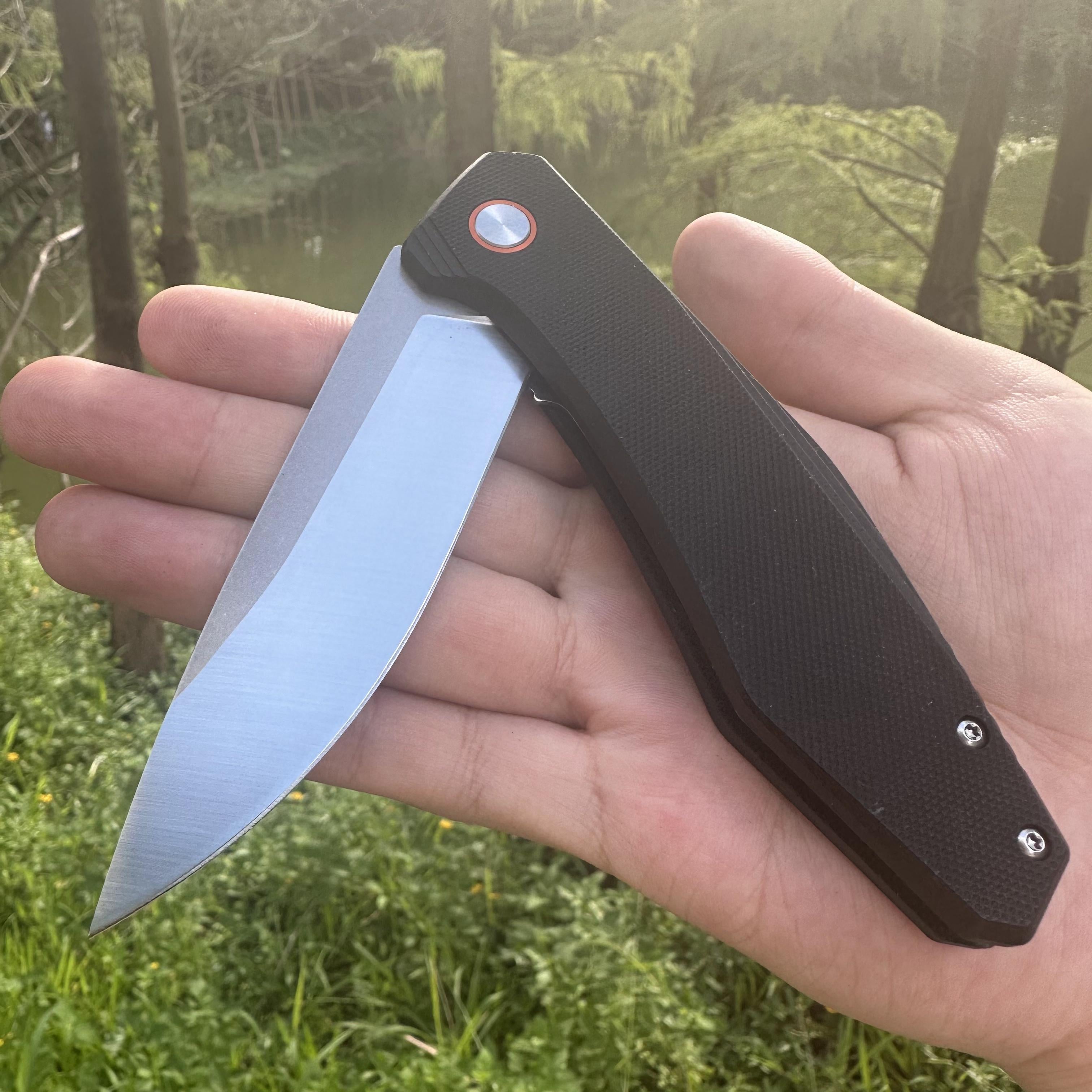 JJ050 D2 Blade G10 Handle Folding Knife Liner Lock