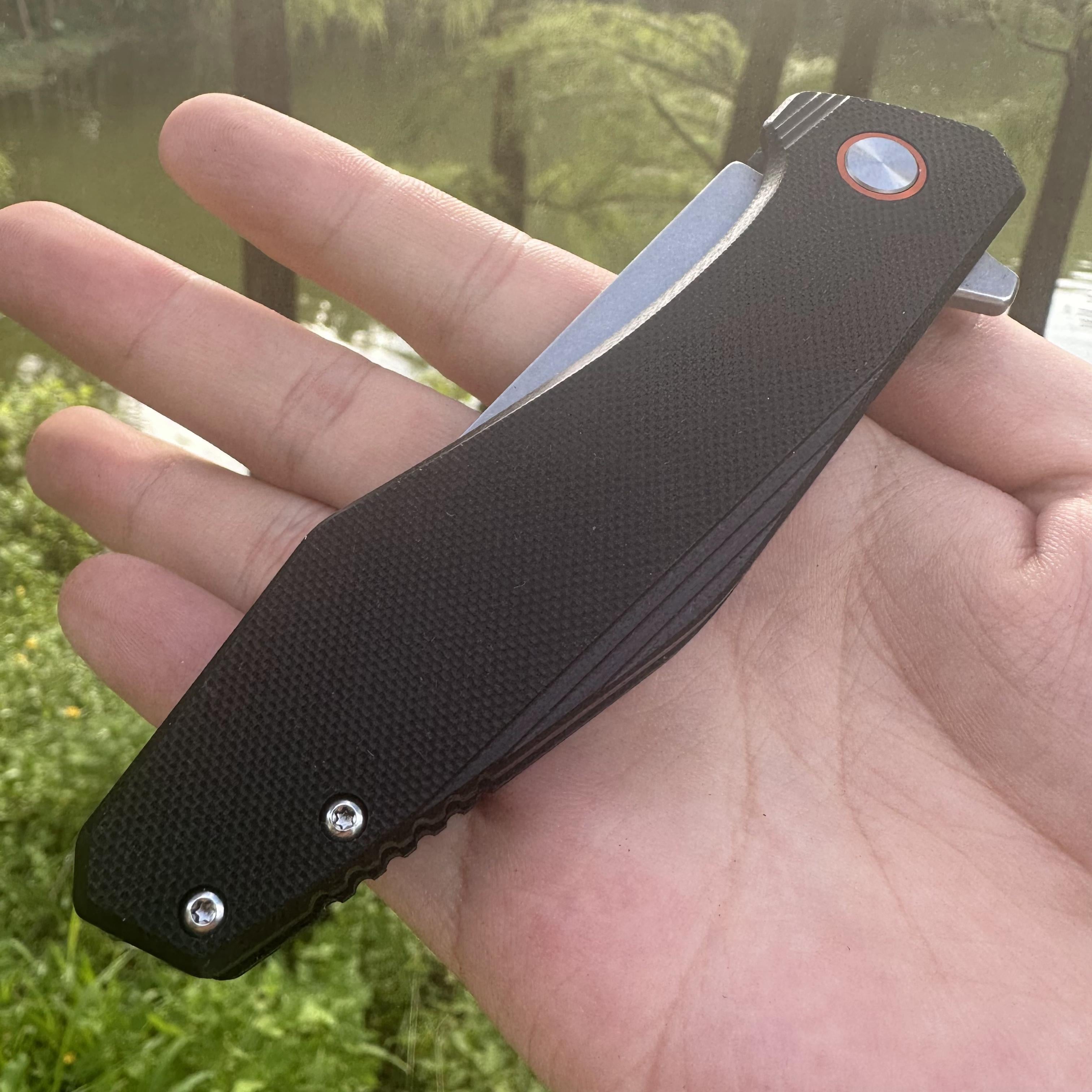 JJ050 D2 Blade G10 Handle Folding Knife Liner Lock