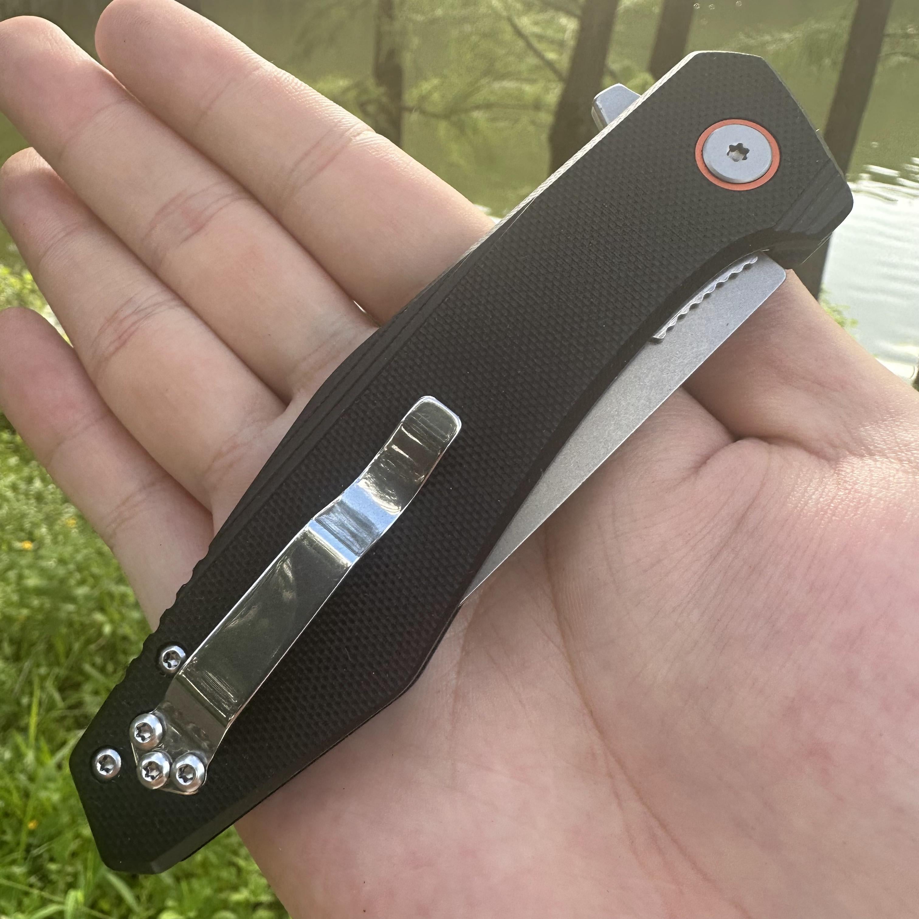 JJ050 D2 Blade G10 Handle Folding Knife Liner Lock