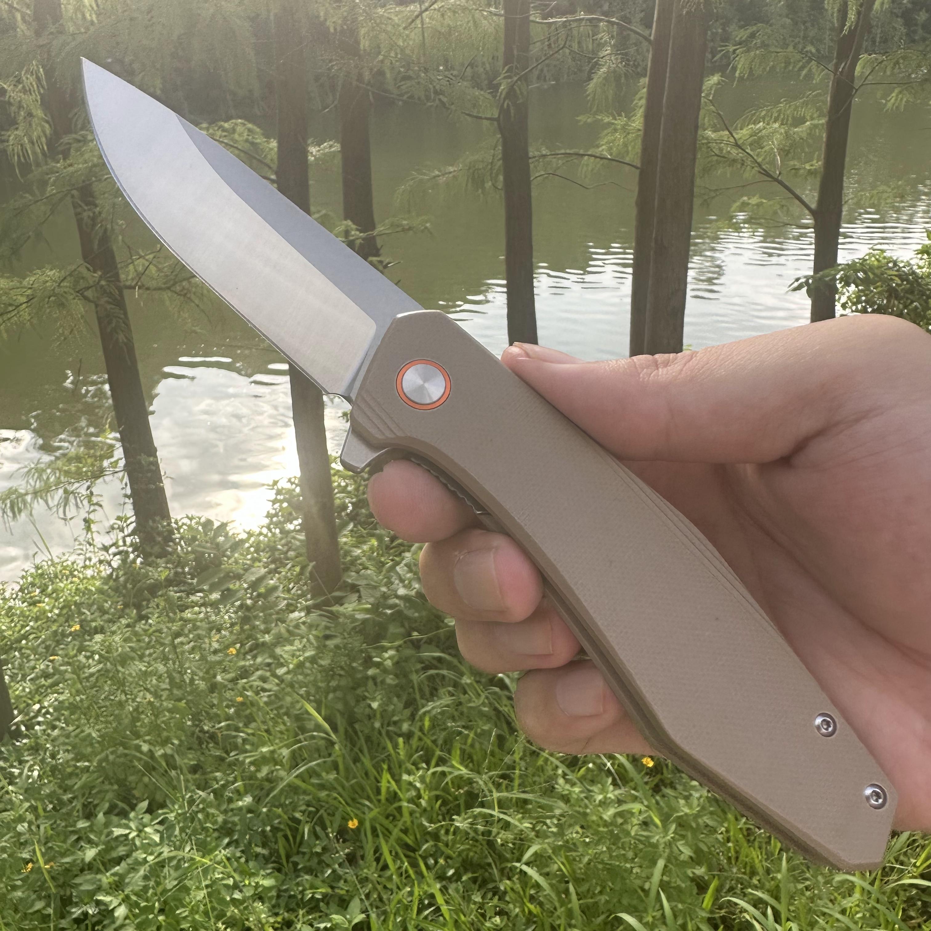 JJ050 D2 Blade G10 Handle Folding Knife Liner Lock