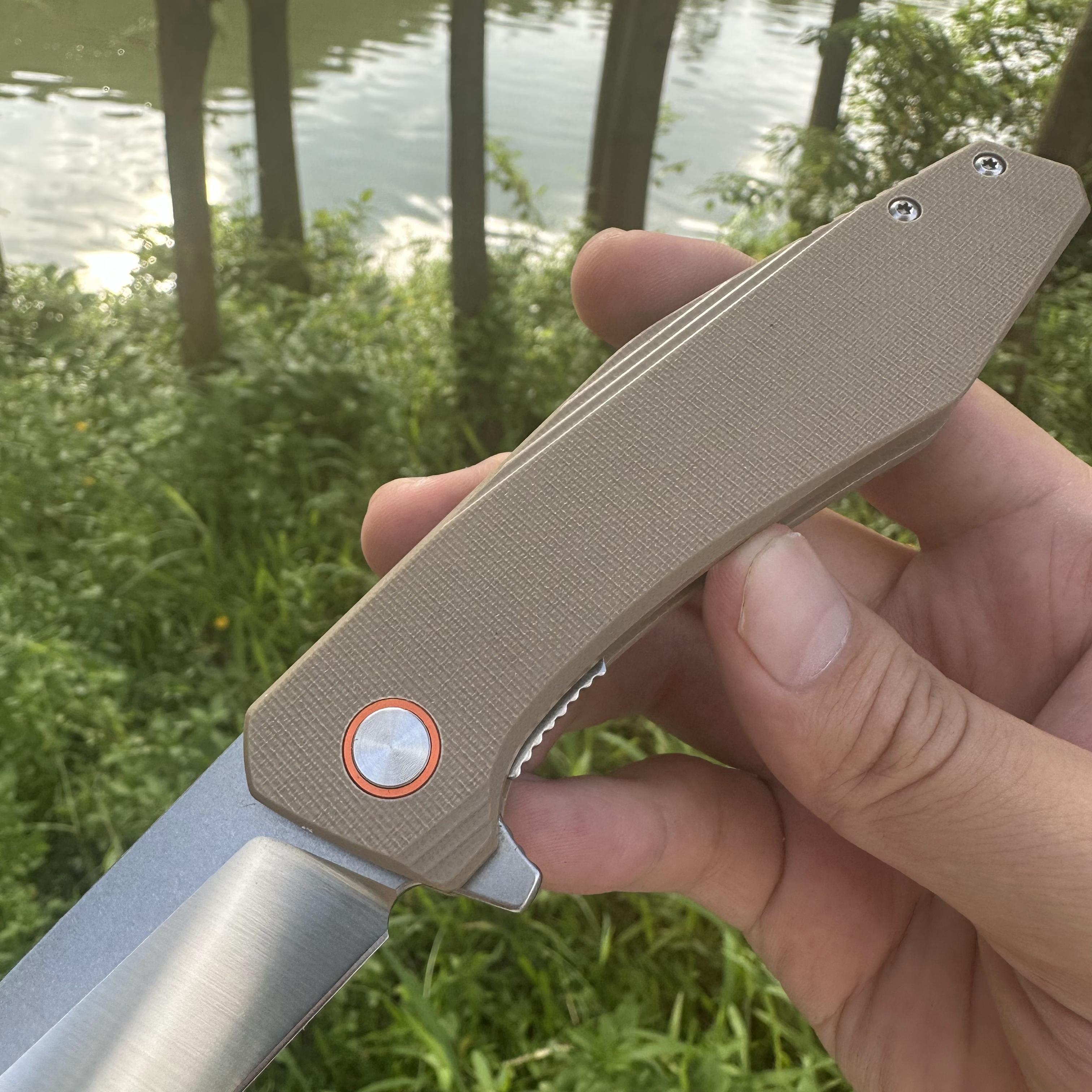 JJ050 D2 Blade G10 Handle Folding Knife Liner Lock