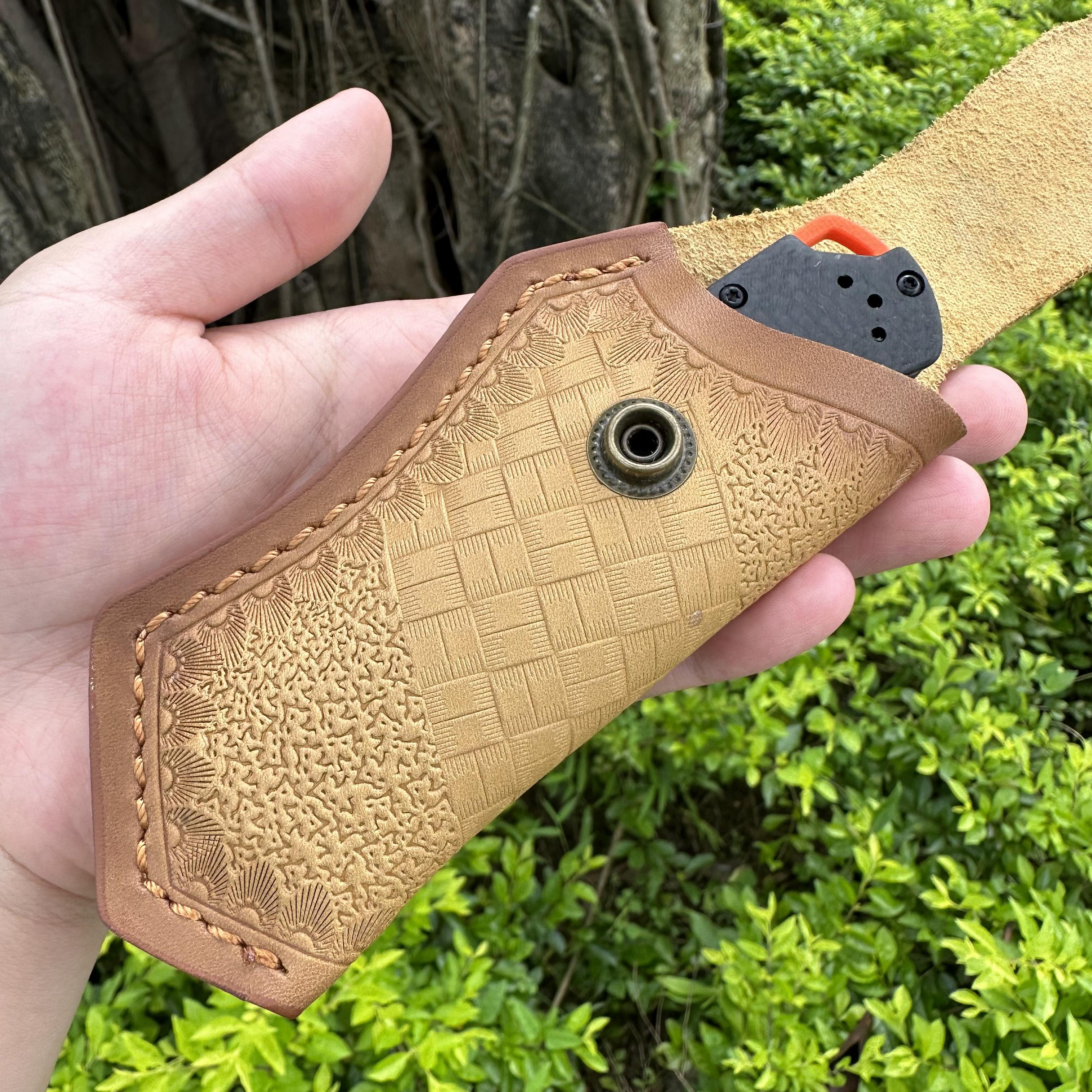 Top Leather Sheath For Folding Knife