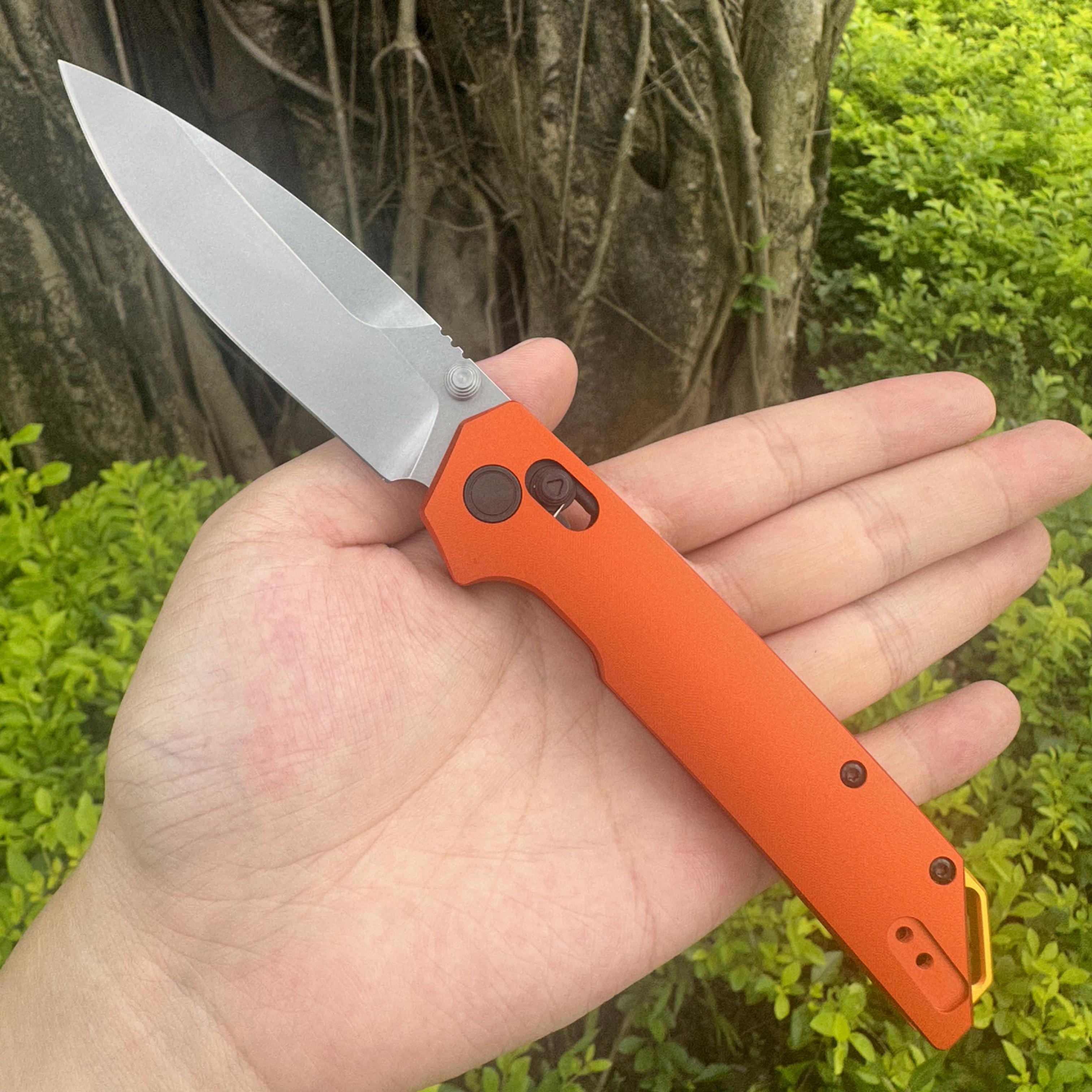 JJ198 D2 Steel Aluminum Handle Folding Knife Axis Lock