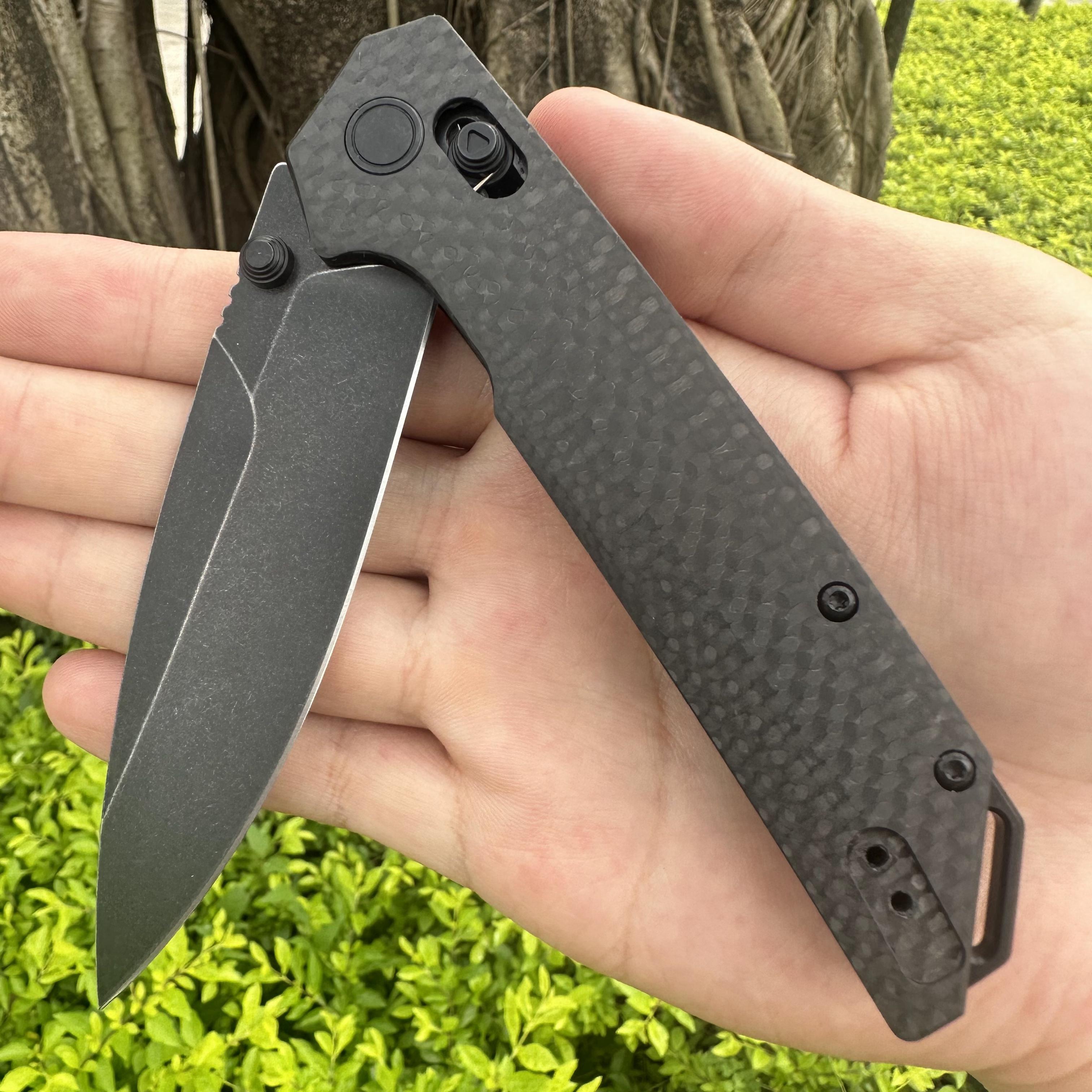 JJ198C D2 Steel Carbon Fiber Folder Axis Lock