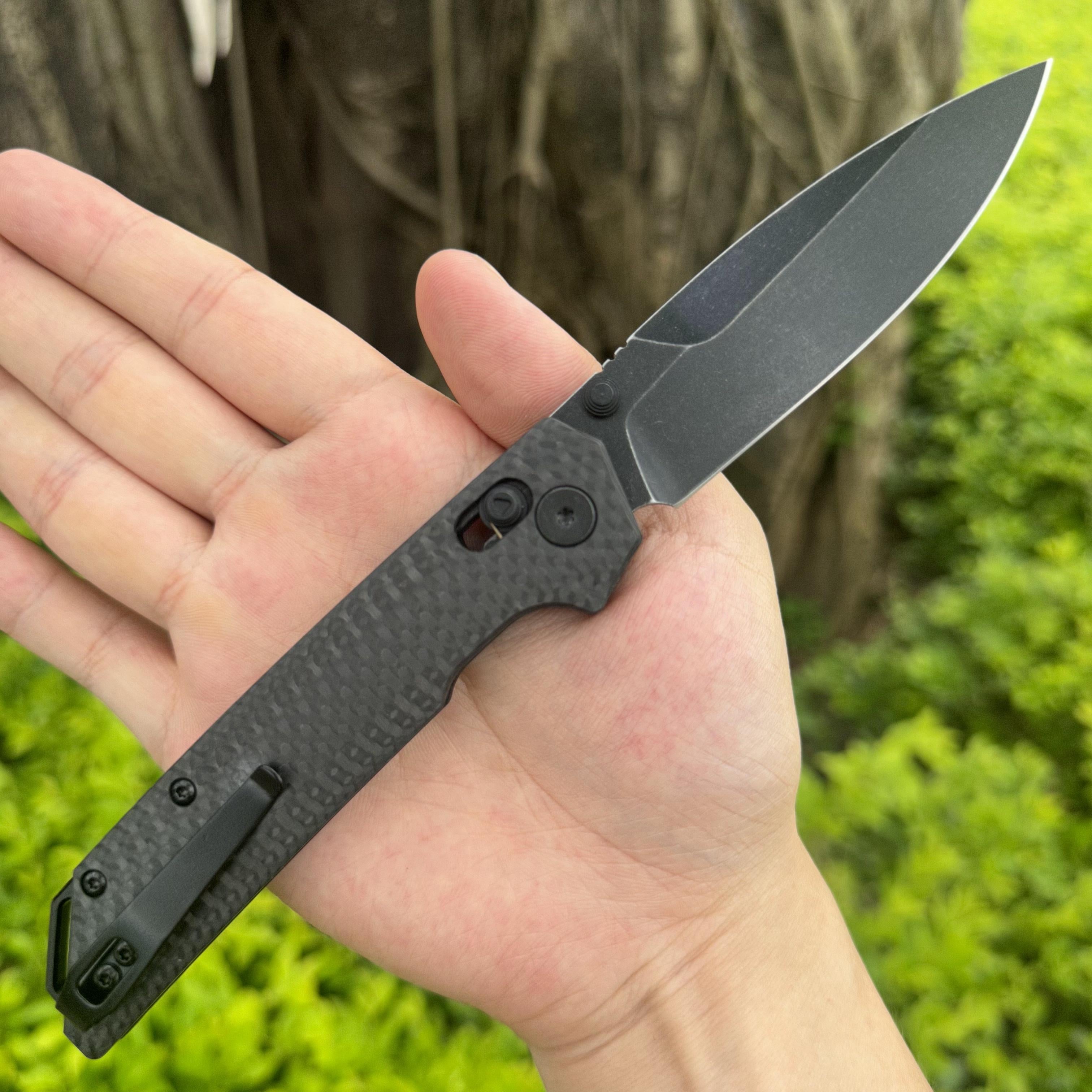 JJ198C D2 Steel Carbon Fiber Folder Axis Lock