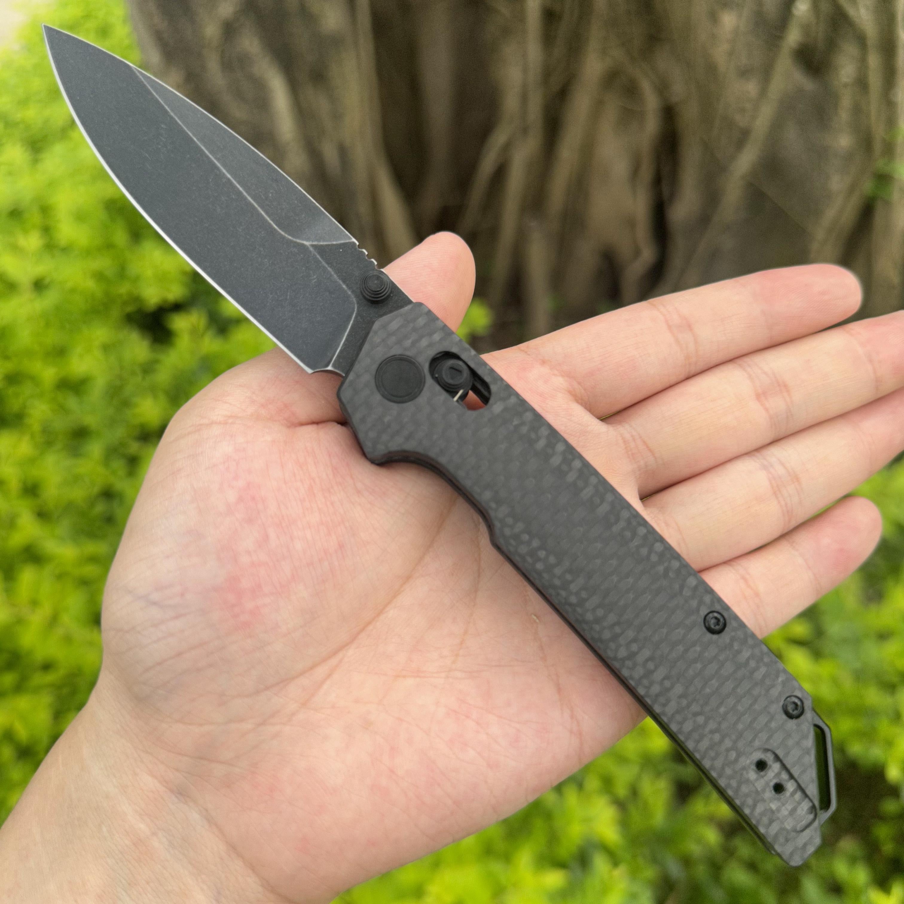 JJ198C D2 Steel Carbon Fiber Folder Axis Lock