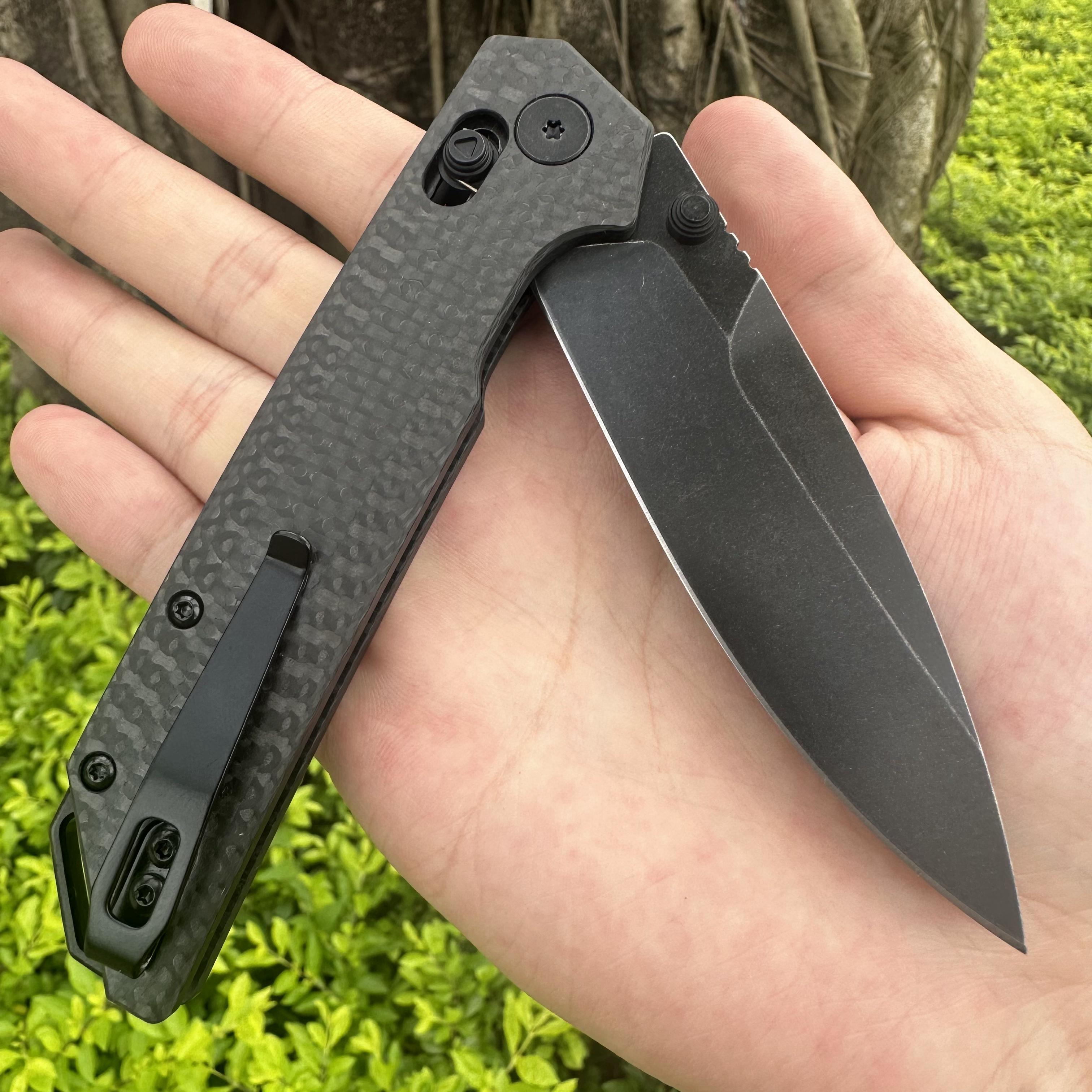 JJ198C D2 Steel Carbon Fiber Folder Axis Lock