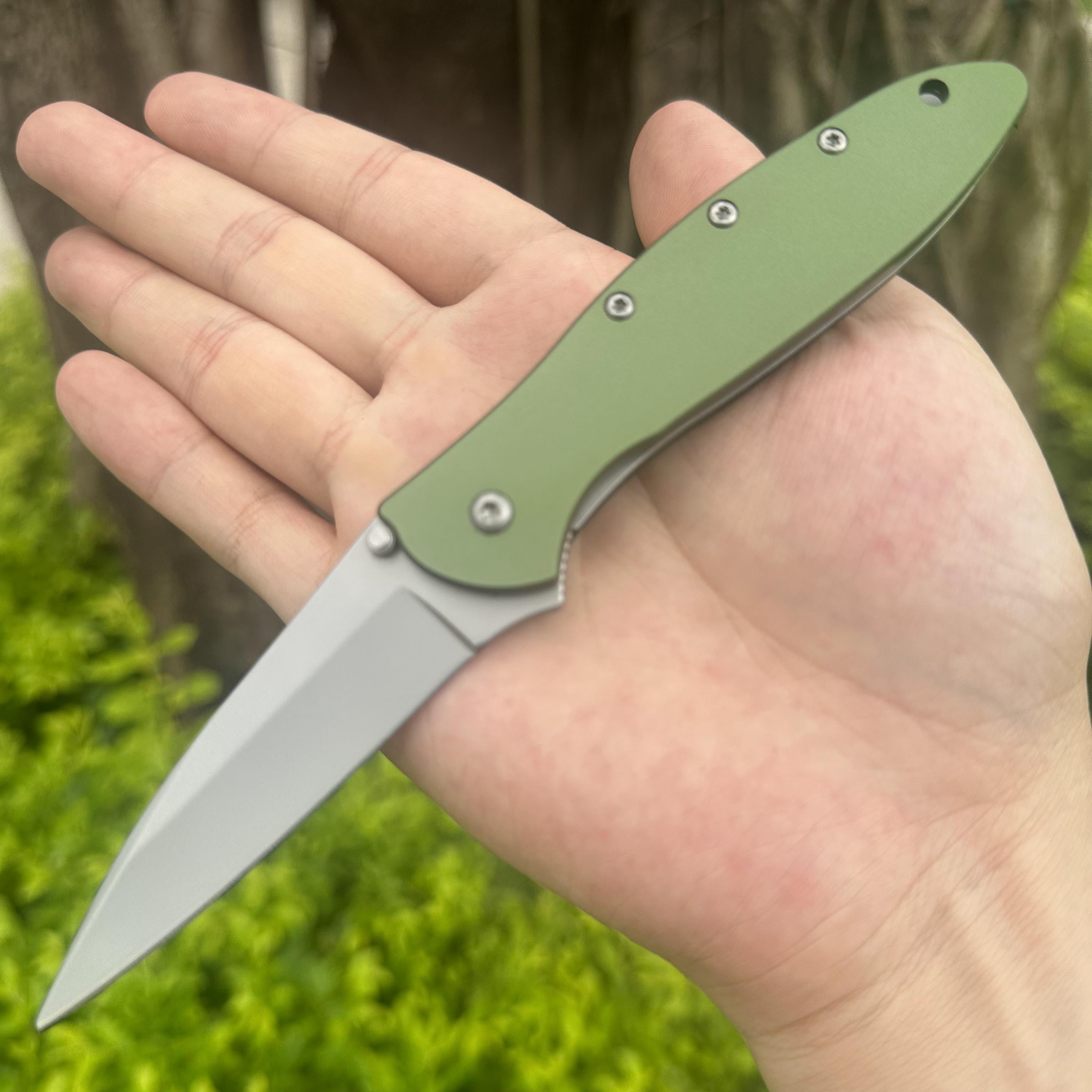 KS1660 Aus-8 Steel Aluminum Handle Pocket Knife Liner Lock