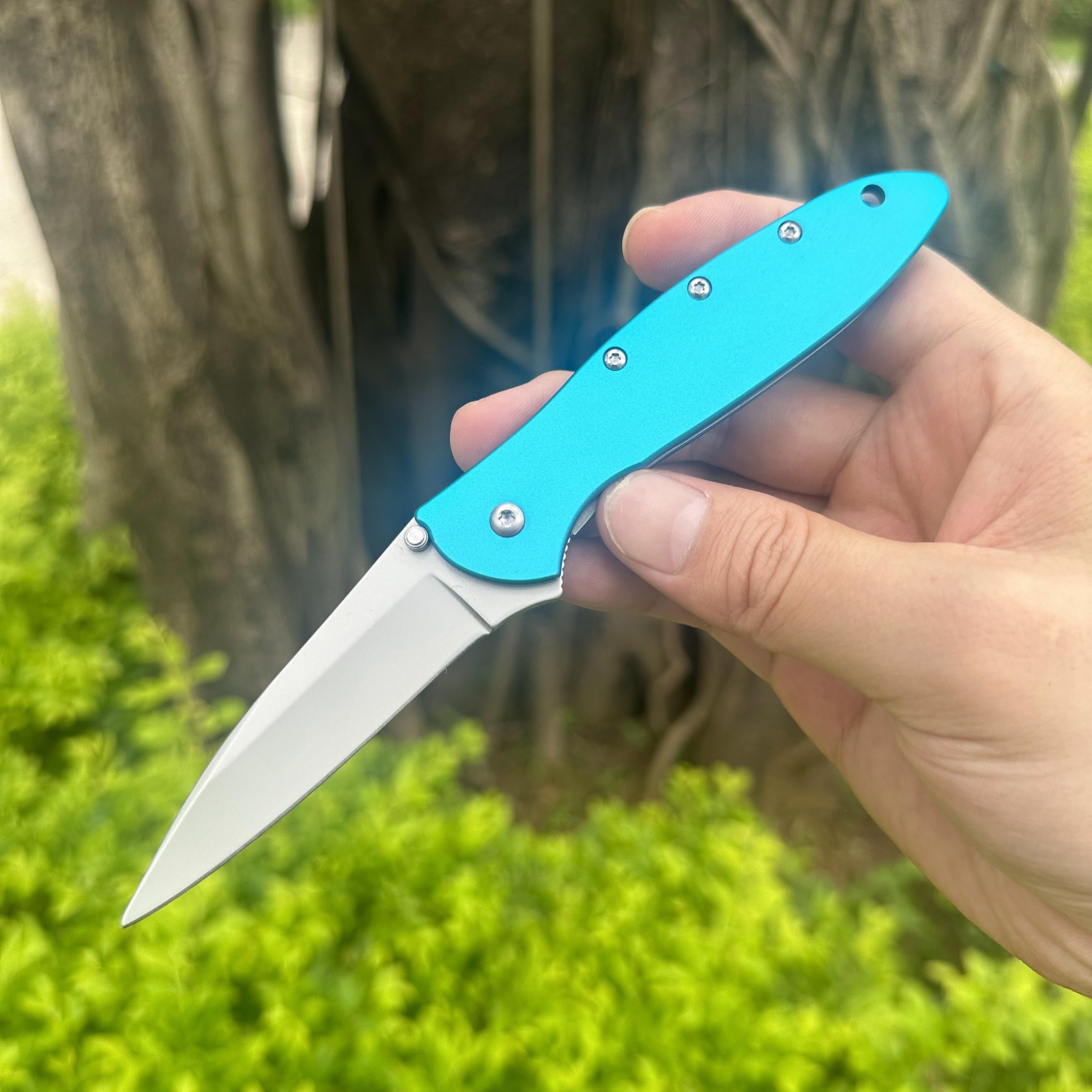 KS1660 Aus-8 Steel Aluminum Handle Pocket Knife Liner Lock