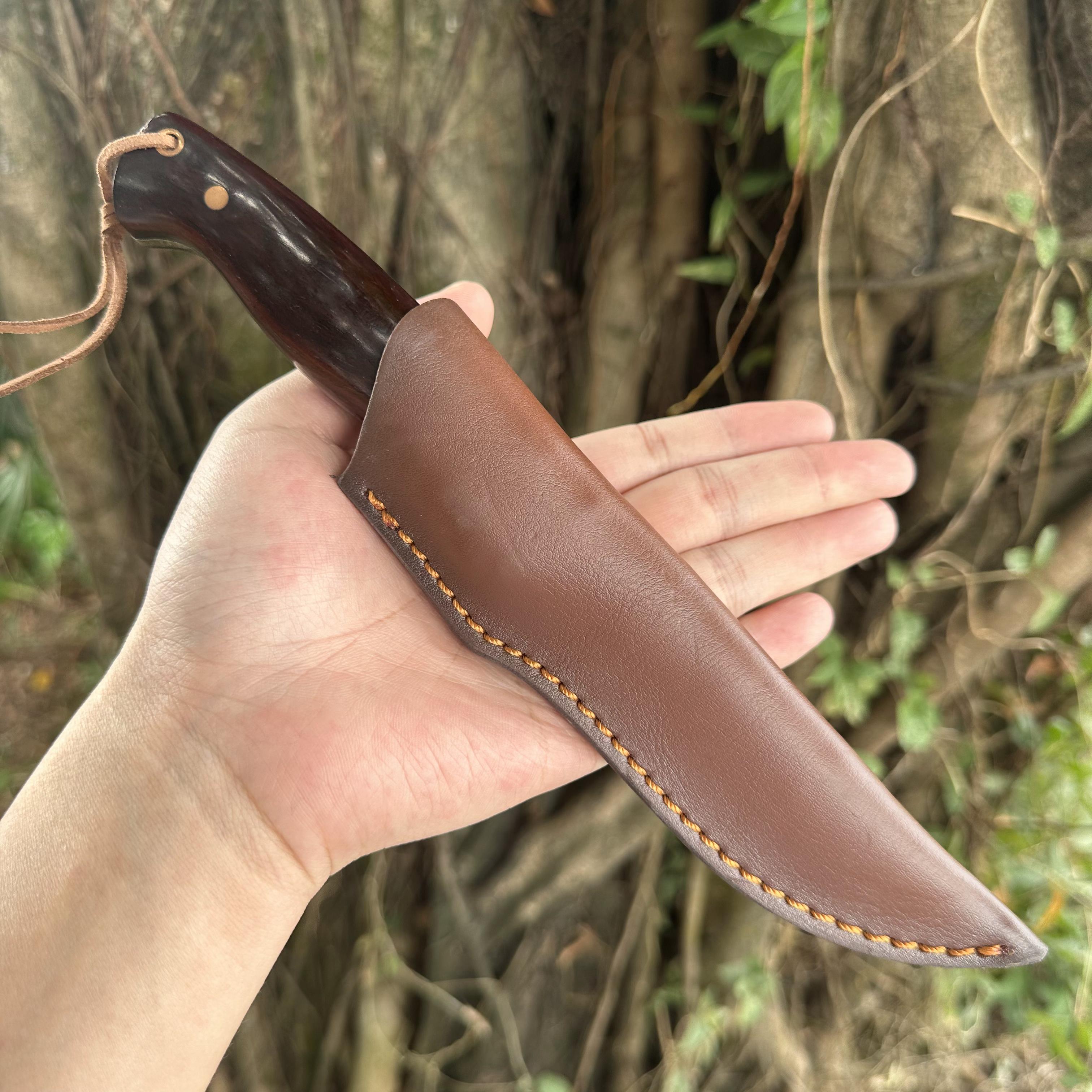 XG4262 Fixed D2 Blade Cocobolo Wood Handle Leather Sheath