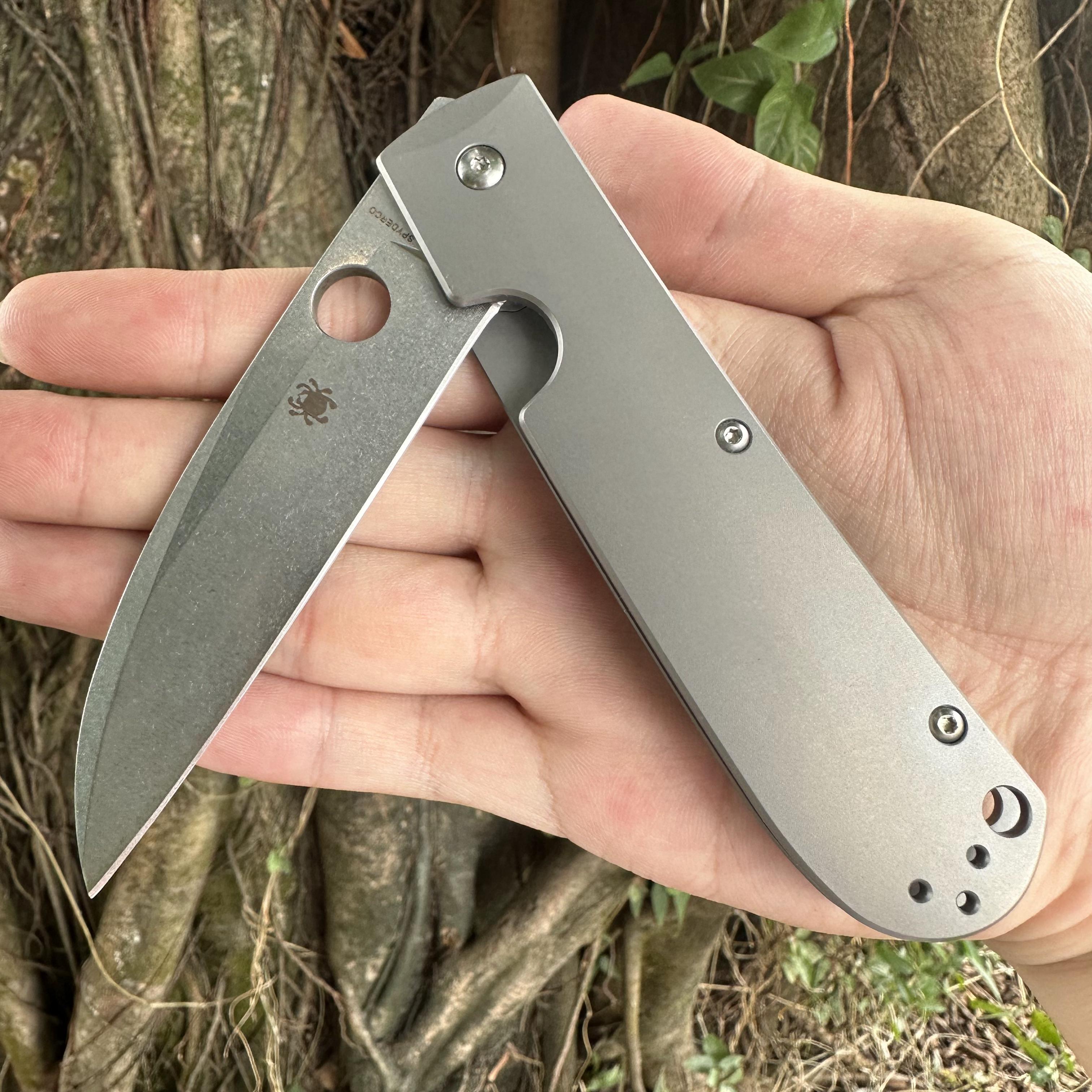 C249TI D2 Blade Titanium Handle Folding Knife Frame Lock