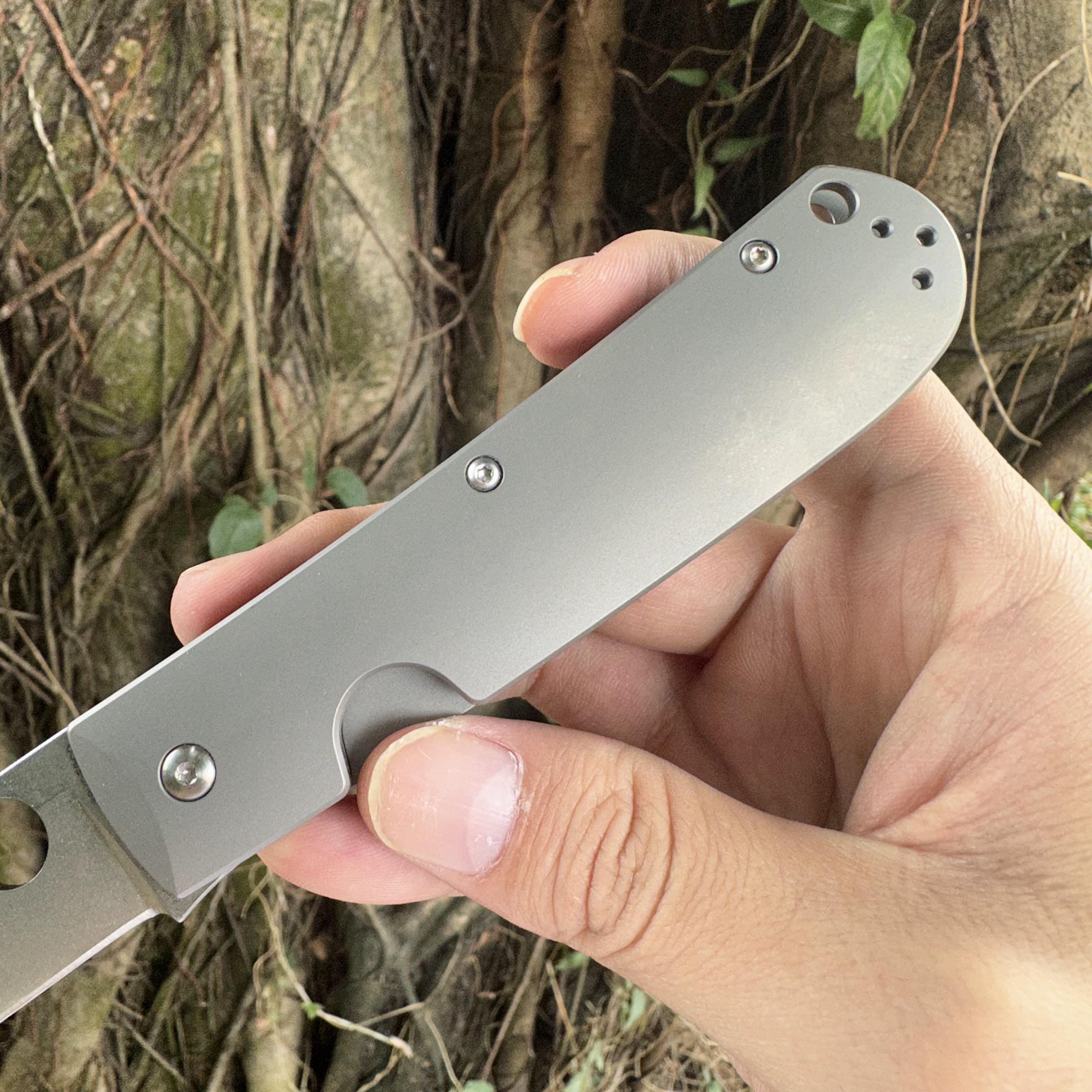 C249TI D2 Blade Titanium Handle Folding Knife Frame Lock