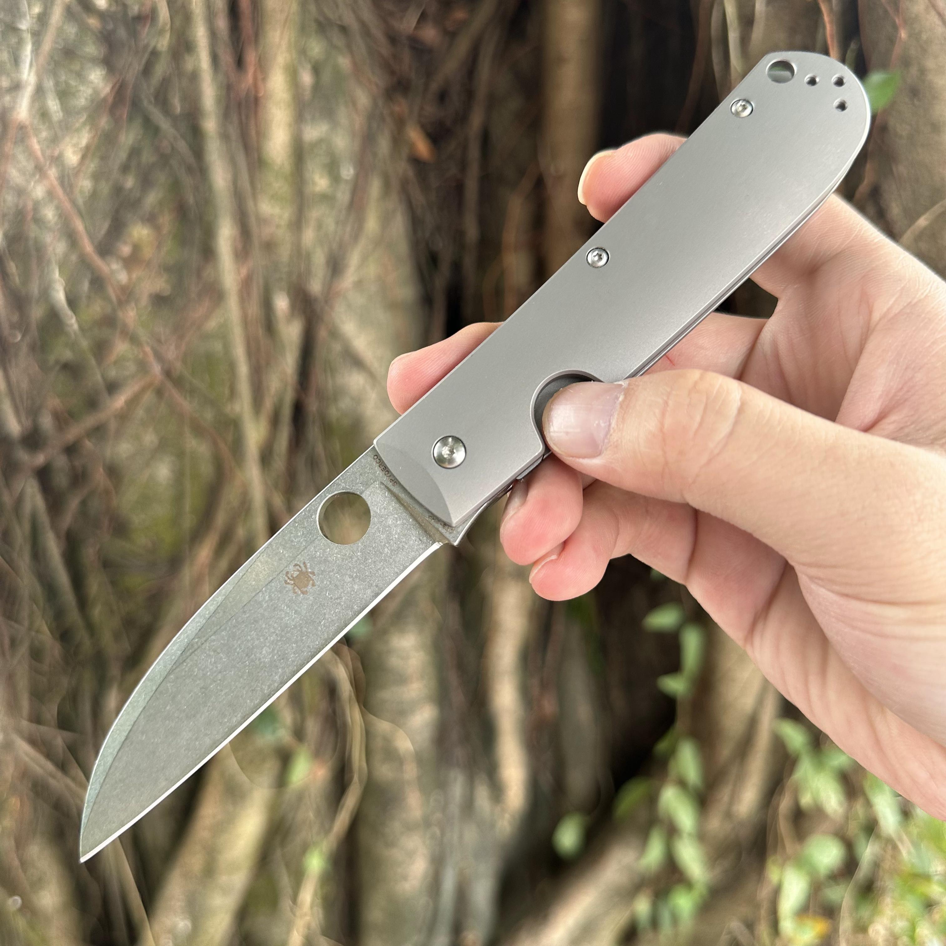 C249TI D2 Blade Titanium Handle Folding Knife Frame Lock