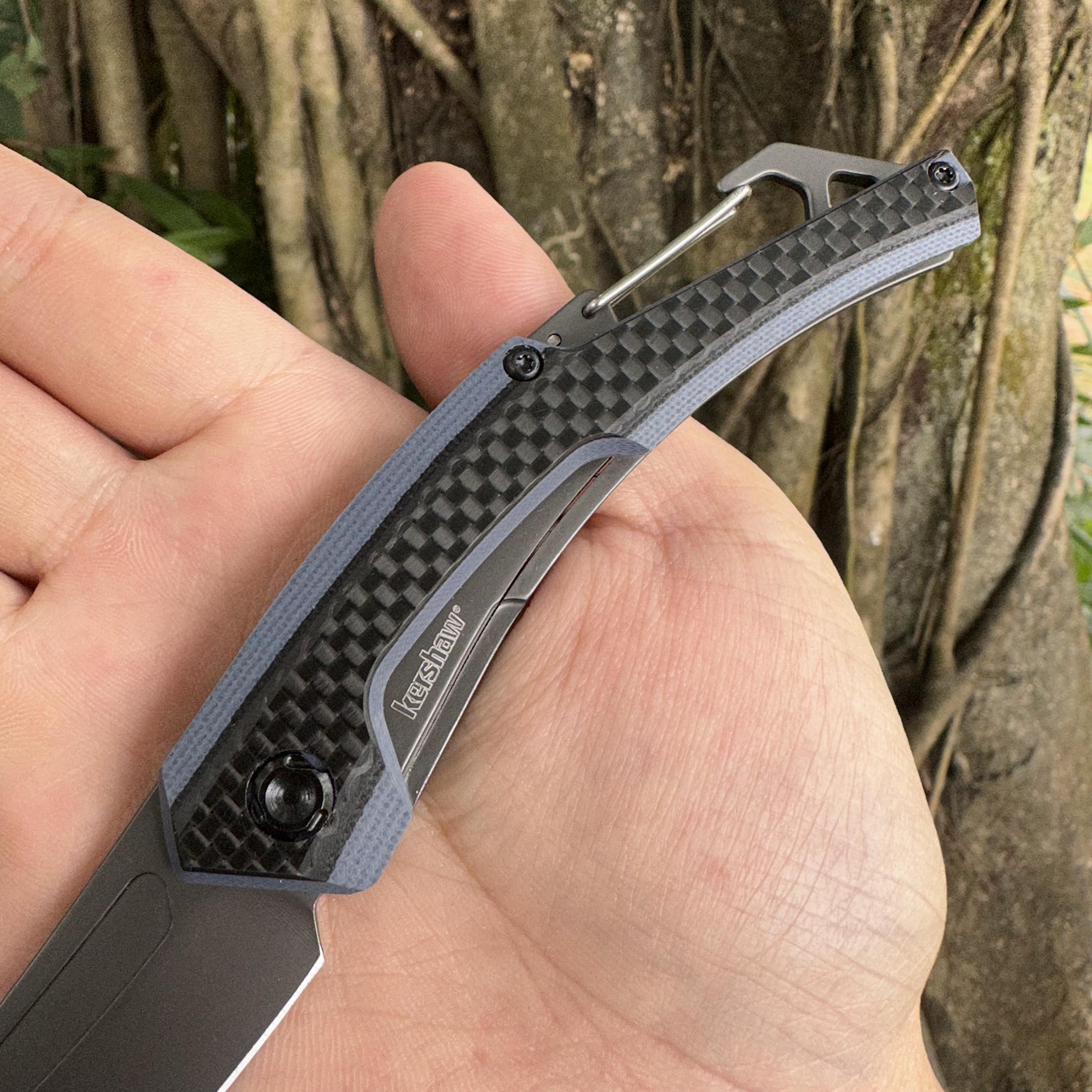 KS1225 8CR13MOV Blade Carbon Fiber Handle Pocket Knife Frame Lock