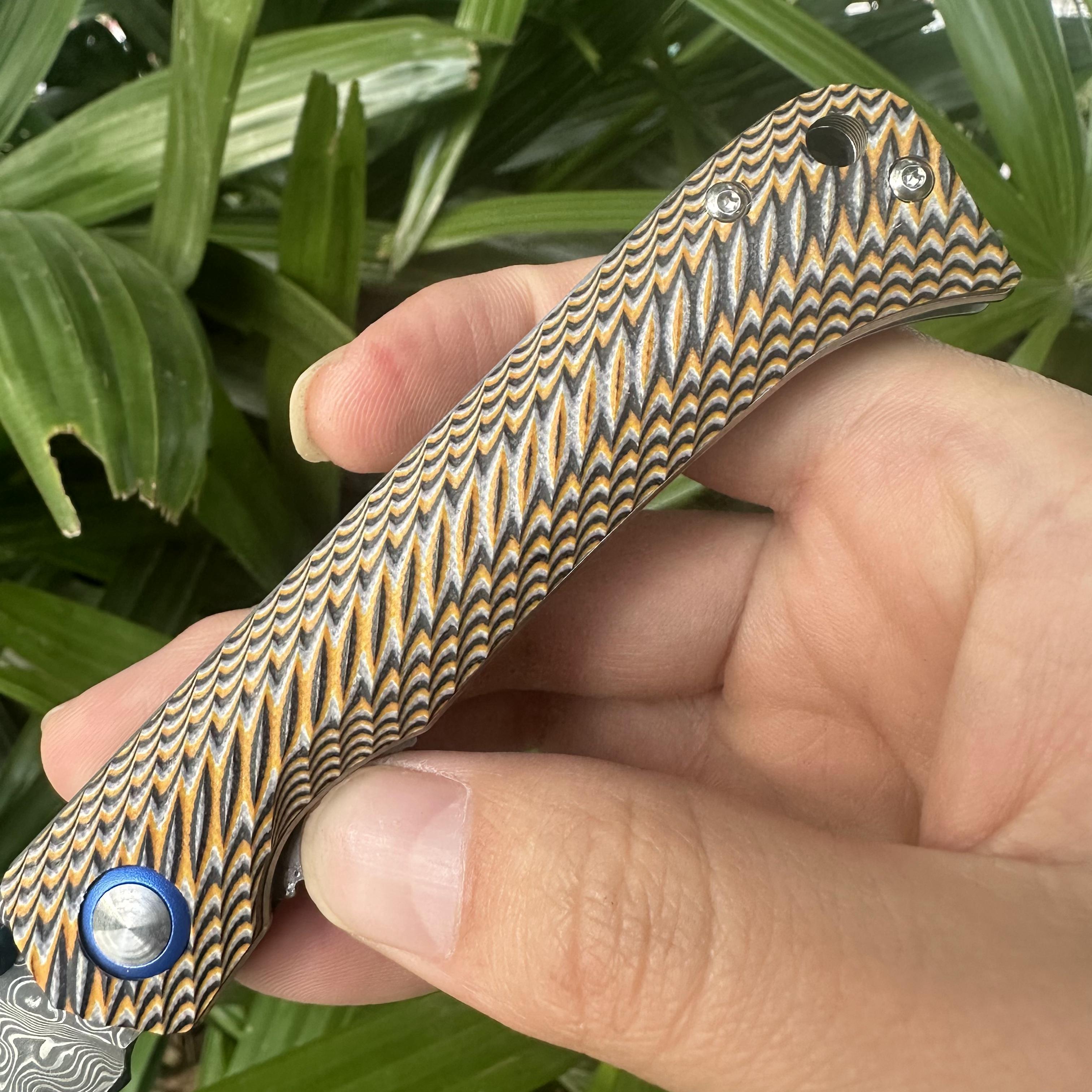 TF1040 Damascus VG10 Blade G10 Handle Folding Knife Liner Lock