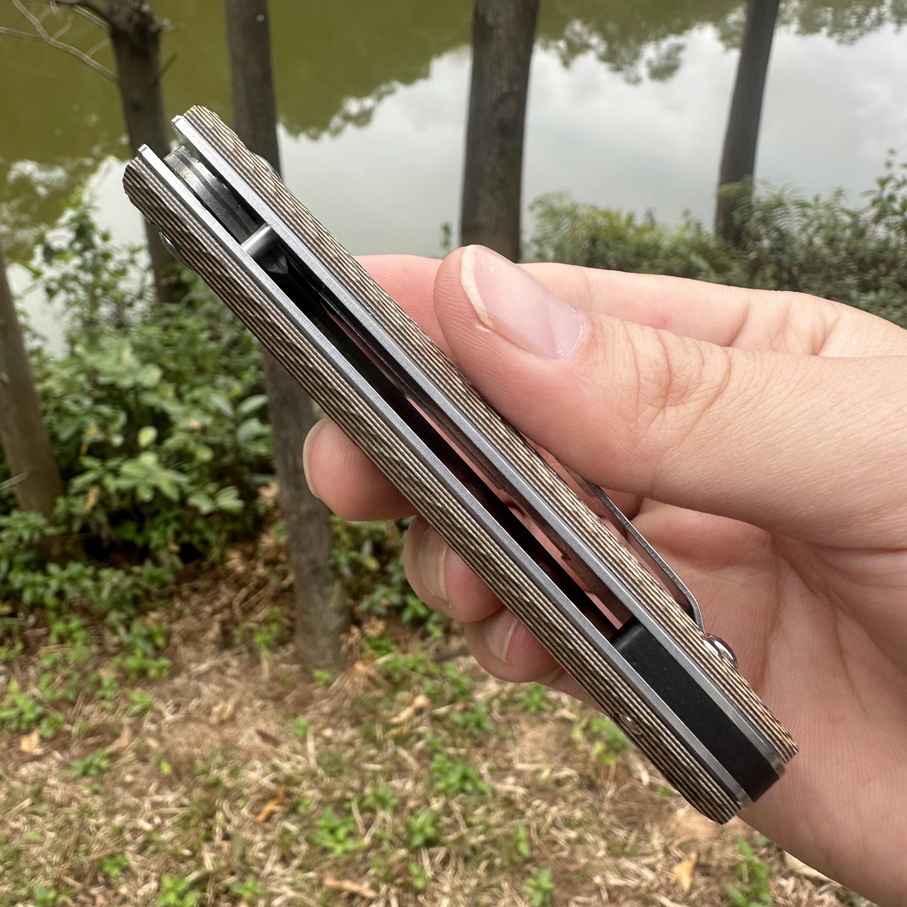 TF1040 Damascus VG10 Blade G10 Handle Folding Knife Liner Lock