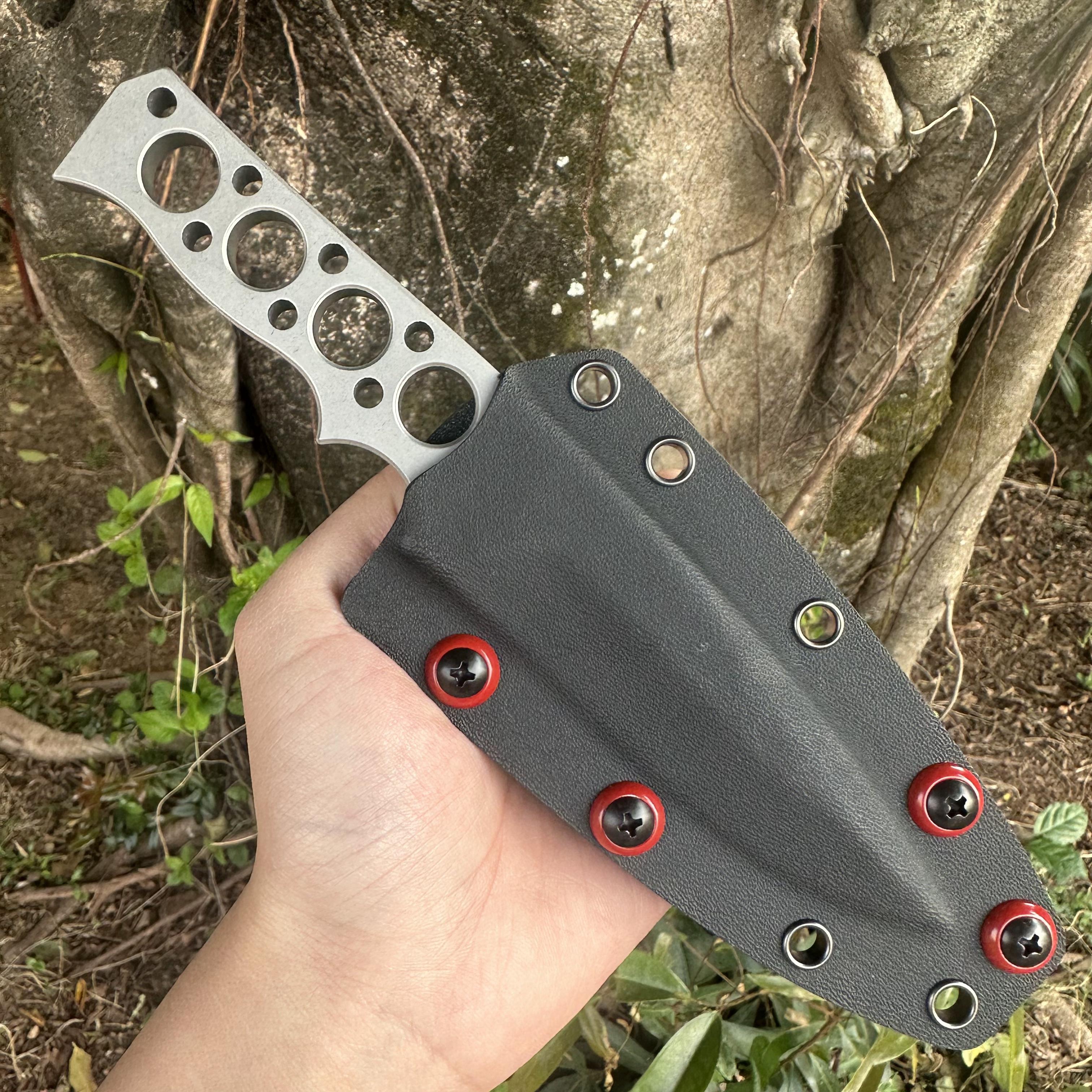 JG033 DC53 Steel Integrated Fixed Blade Knife Kydex Sheath