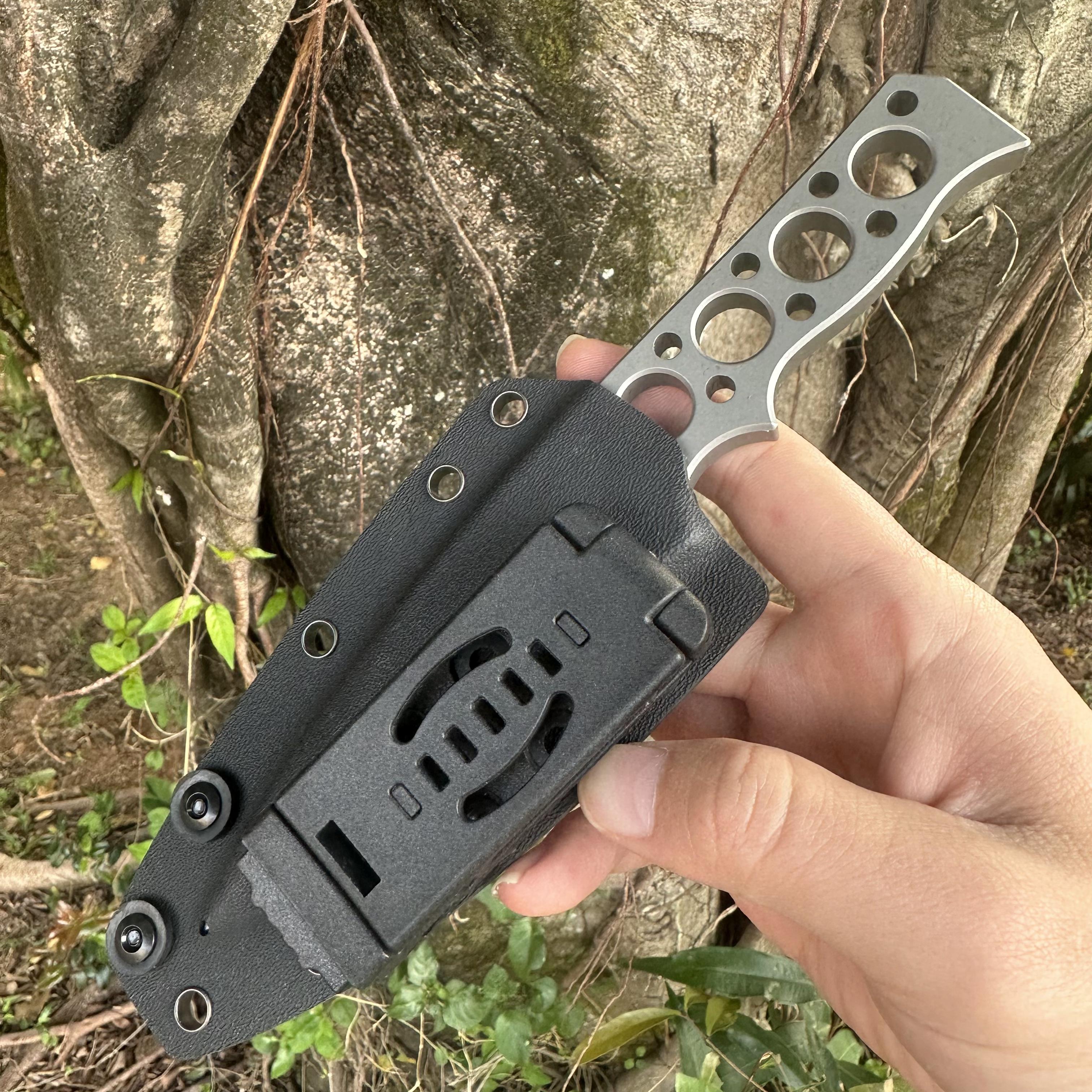 JG033 DC53 Steel Integrated Fixed Blade Knife Kydex Sheath