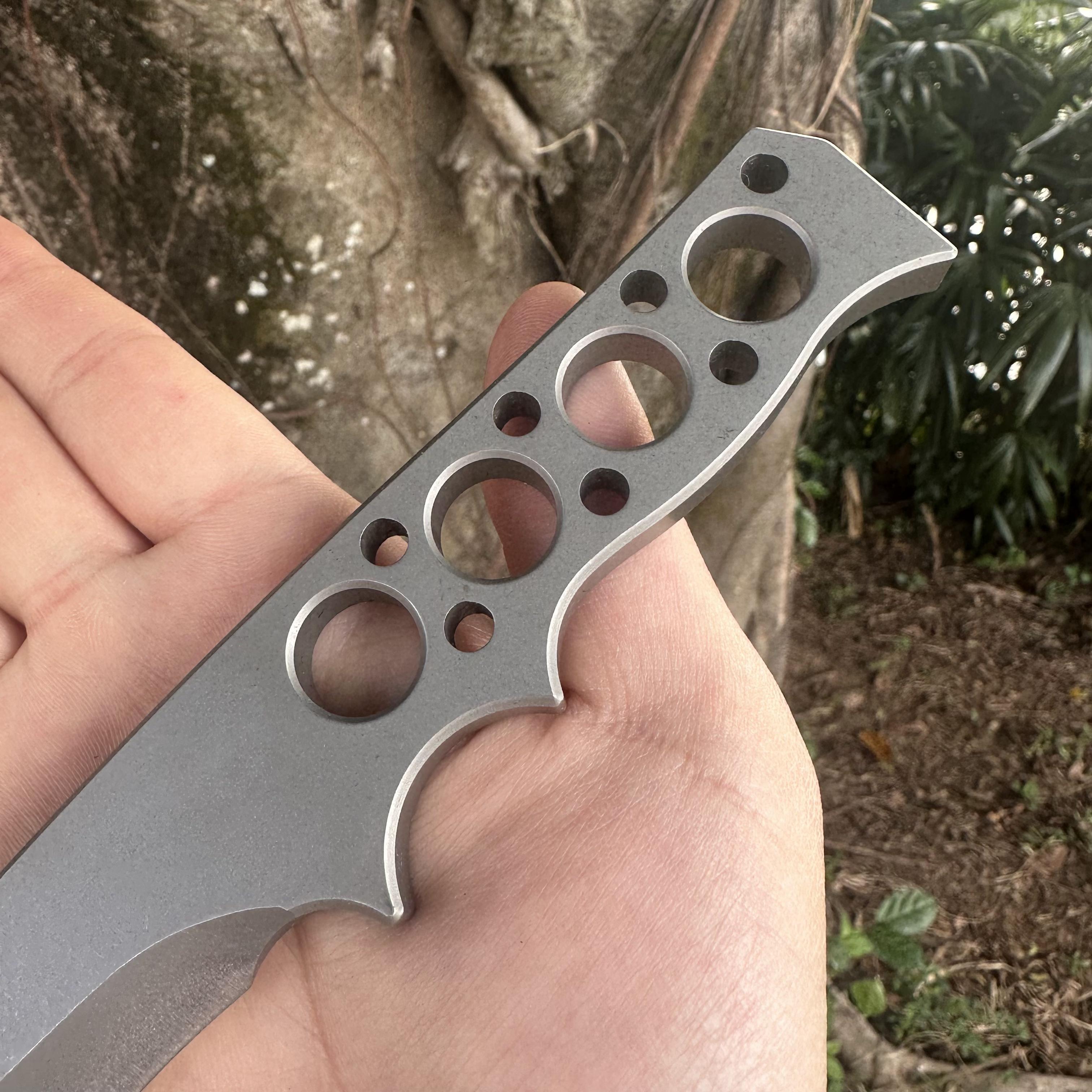 JG033 DC53 Steel Integrated Fixed Blade Knife Kydex Sheath