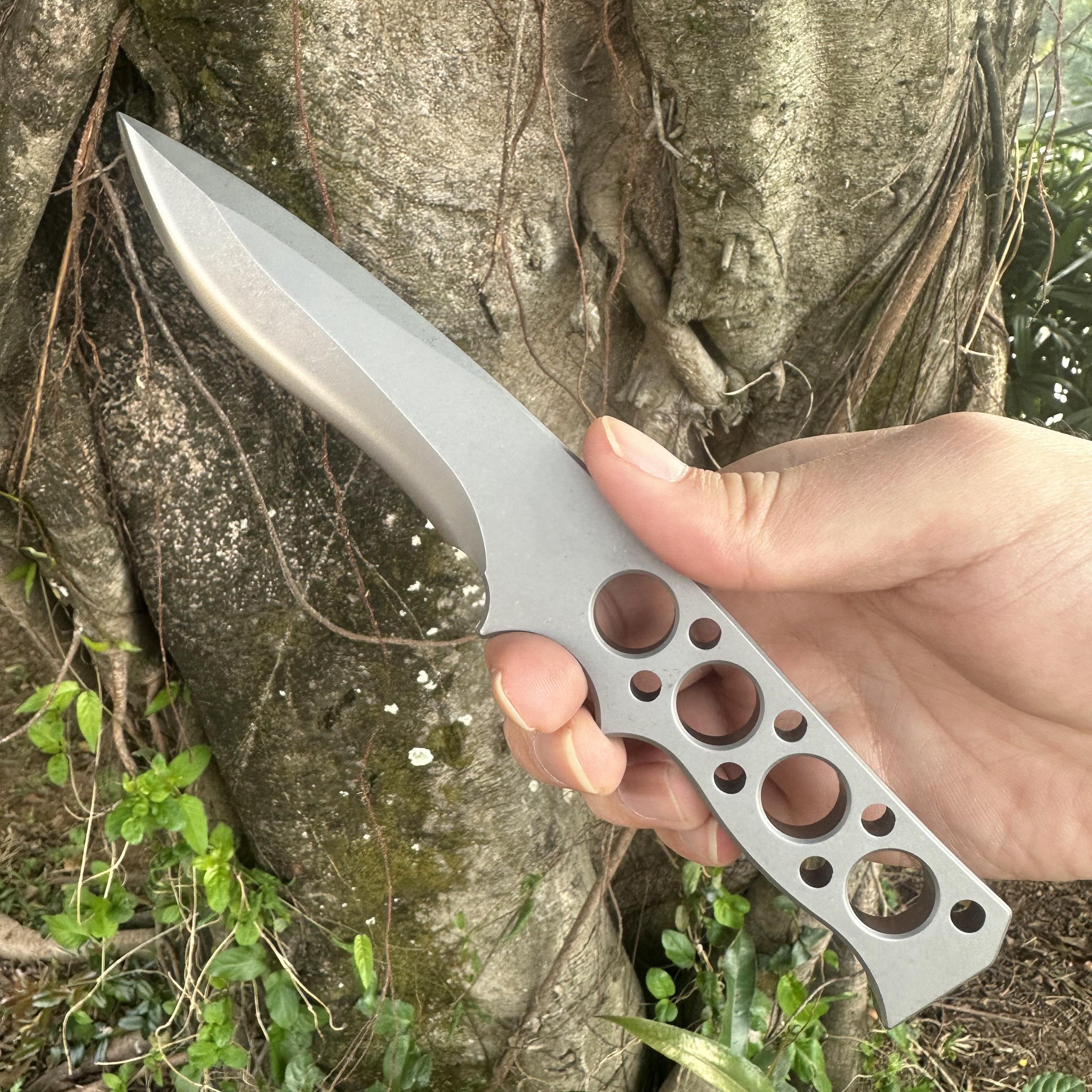 JG033 DC53 Steel Integrated Fixed Blade Knife Kydex Sheath