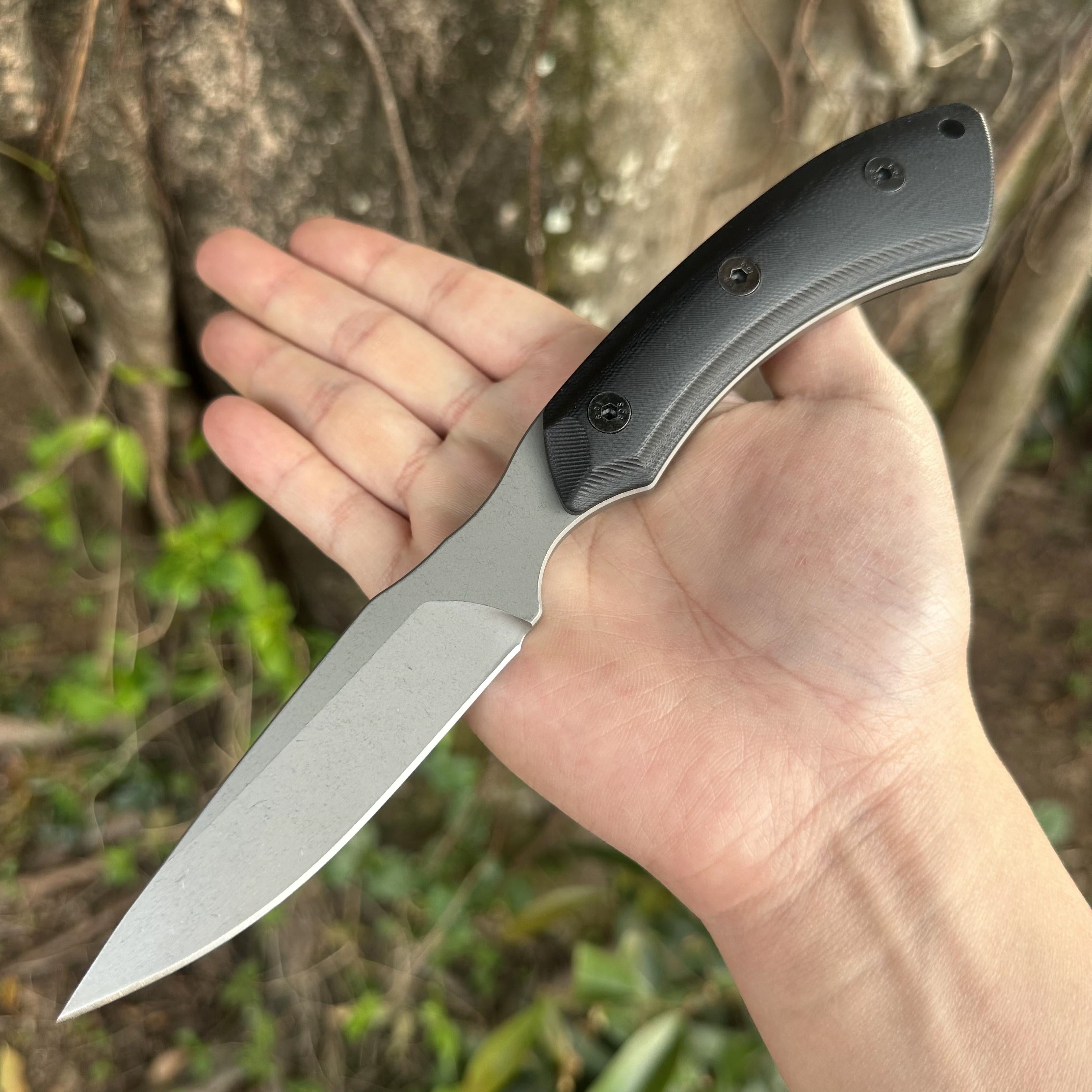 JG034 DC53 Steel Fixed Blade Knife G10 Handle Kydex Sheath