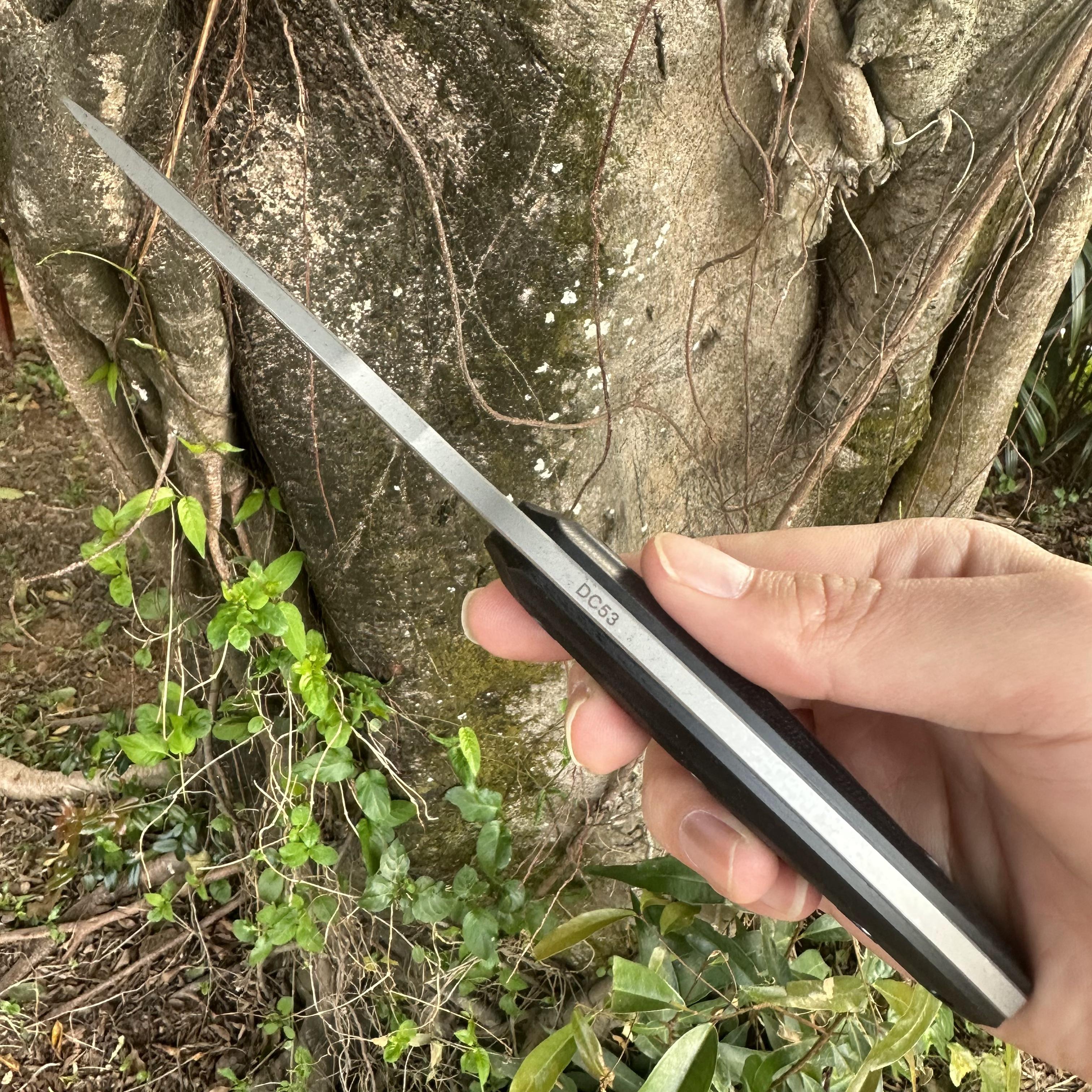 JG034 DC53 Steel Fixed Blade Knife G10 Handle Kydex Sheath