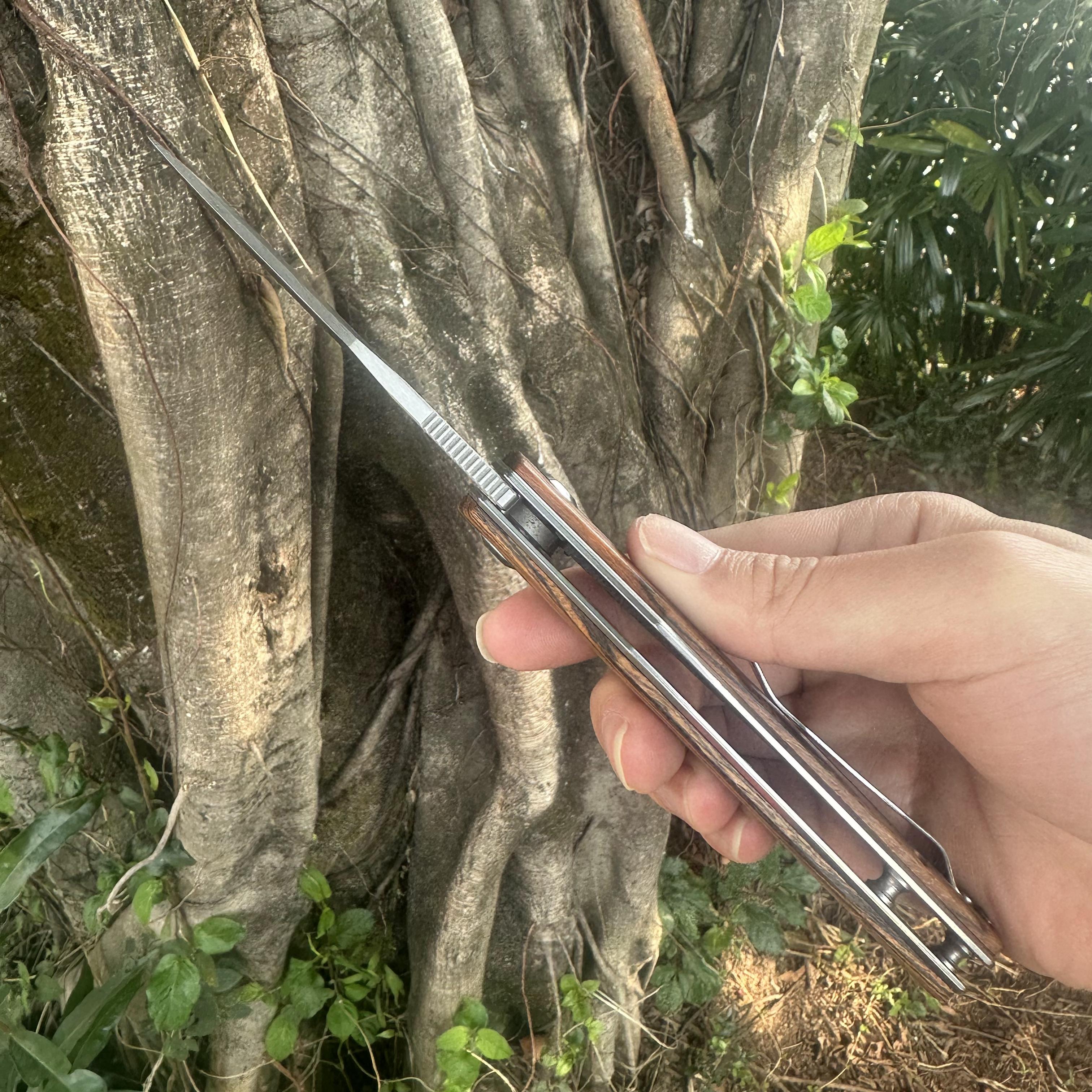 JG036 S30V Blade Cocobolo Wood Handle Pocket Knife Liner Lock