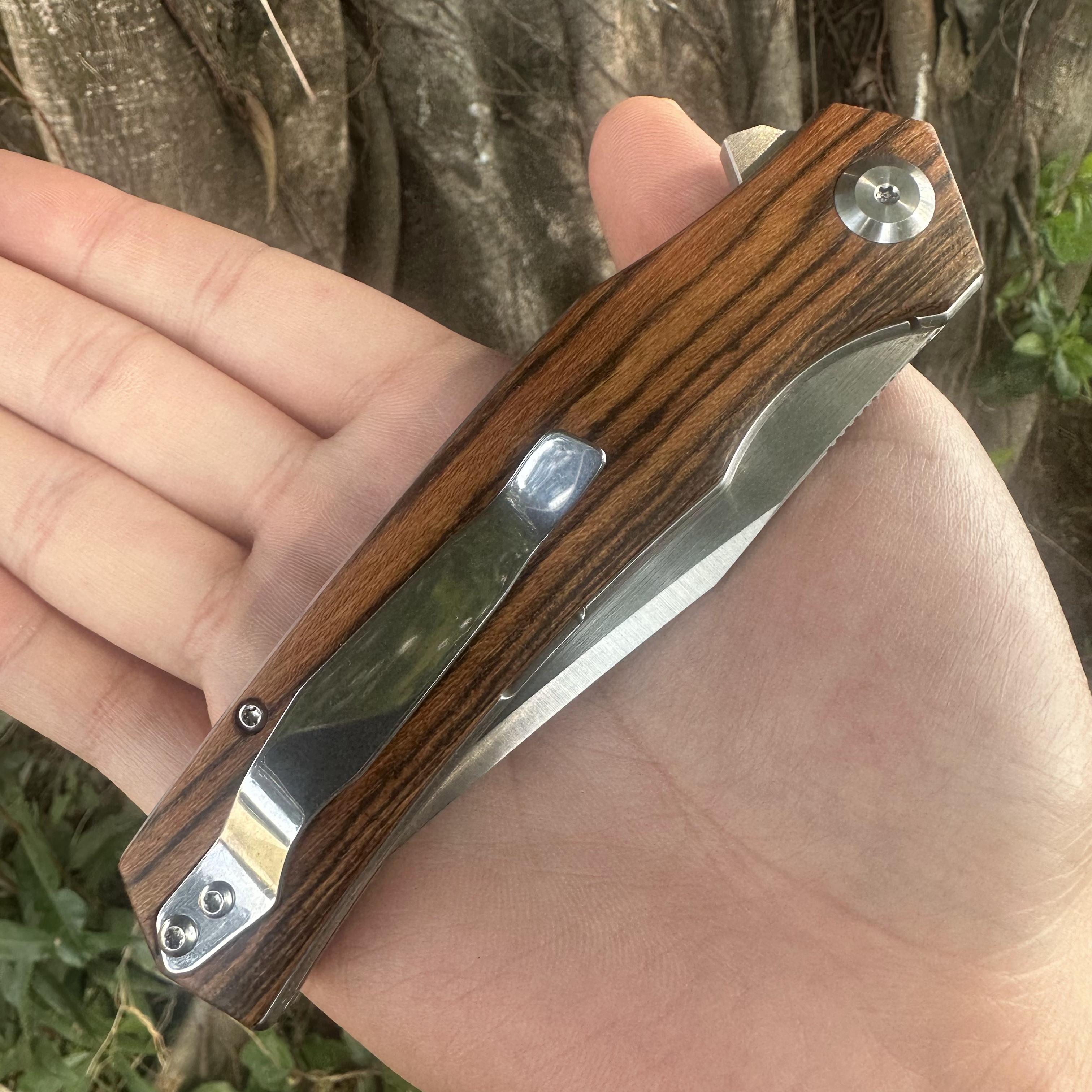 JG036 S30V Blade Cocobolo Wood Handle Pocket Knife Liner Lock