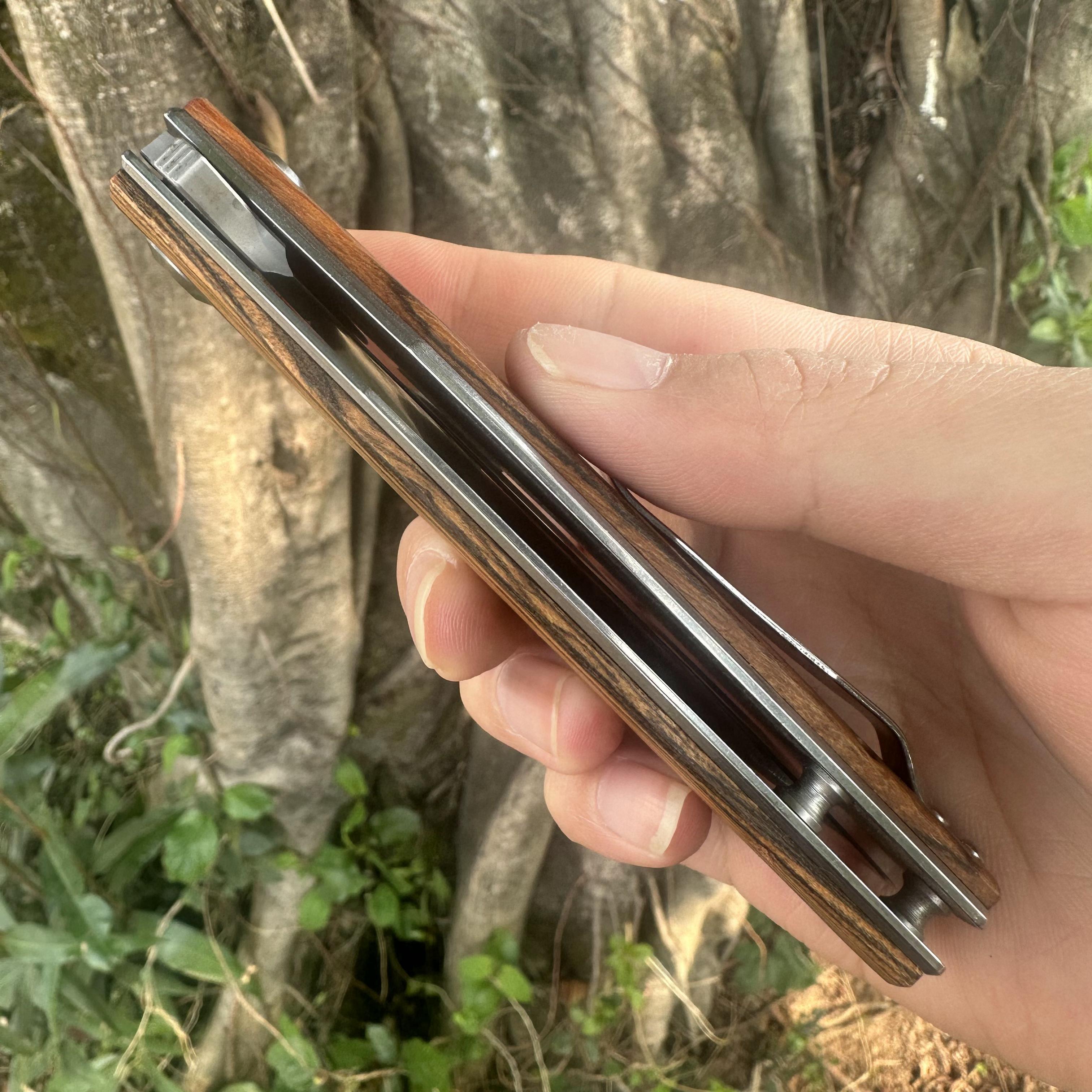 JG036 S30V Blade Cocobolo Wood Handle Pocket Knife Liner Lock