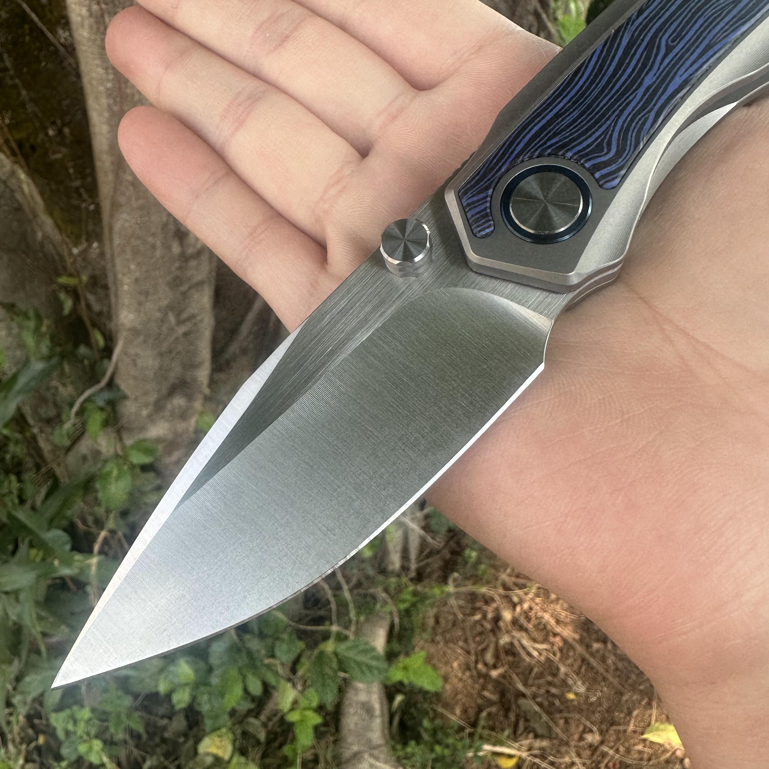 JG037 S60V Blade Titanium Alloy Handle Pocket Knife Liner Lock